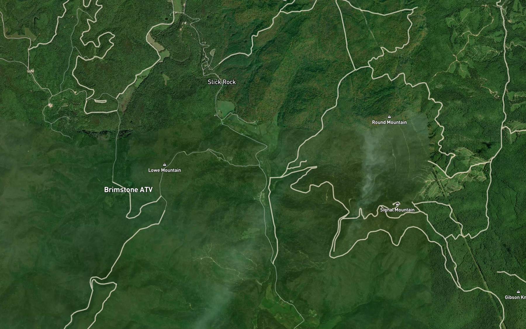 Satellite map of the Muddy Branch
