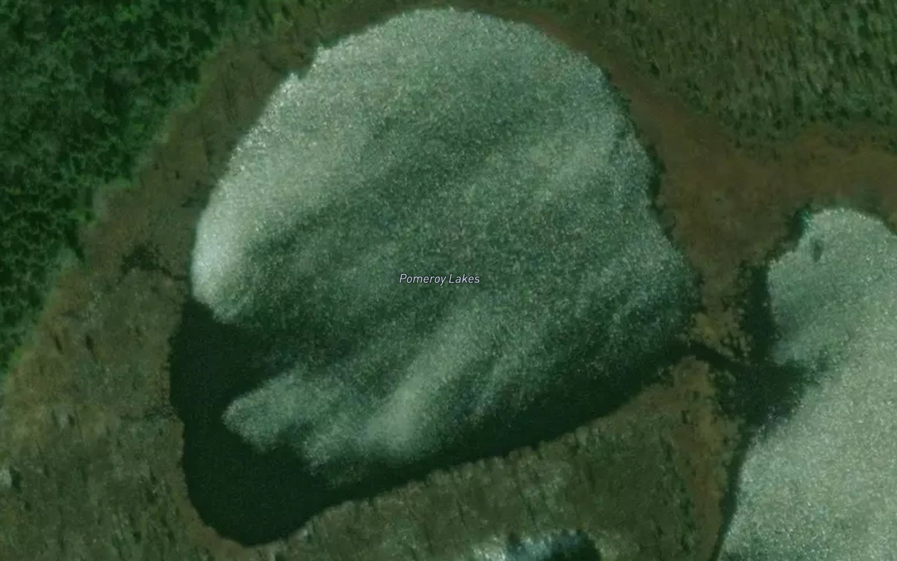 Satellite map of the Pomeroy Lakes
