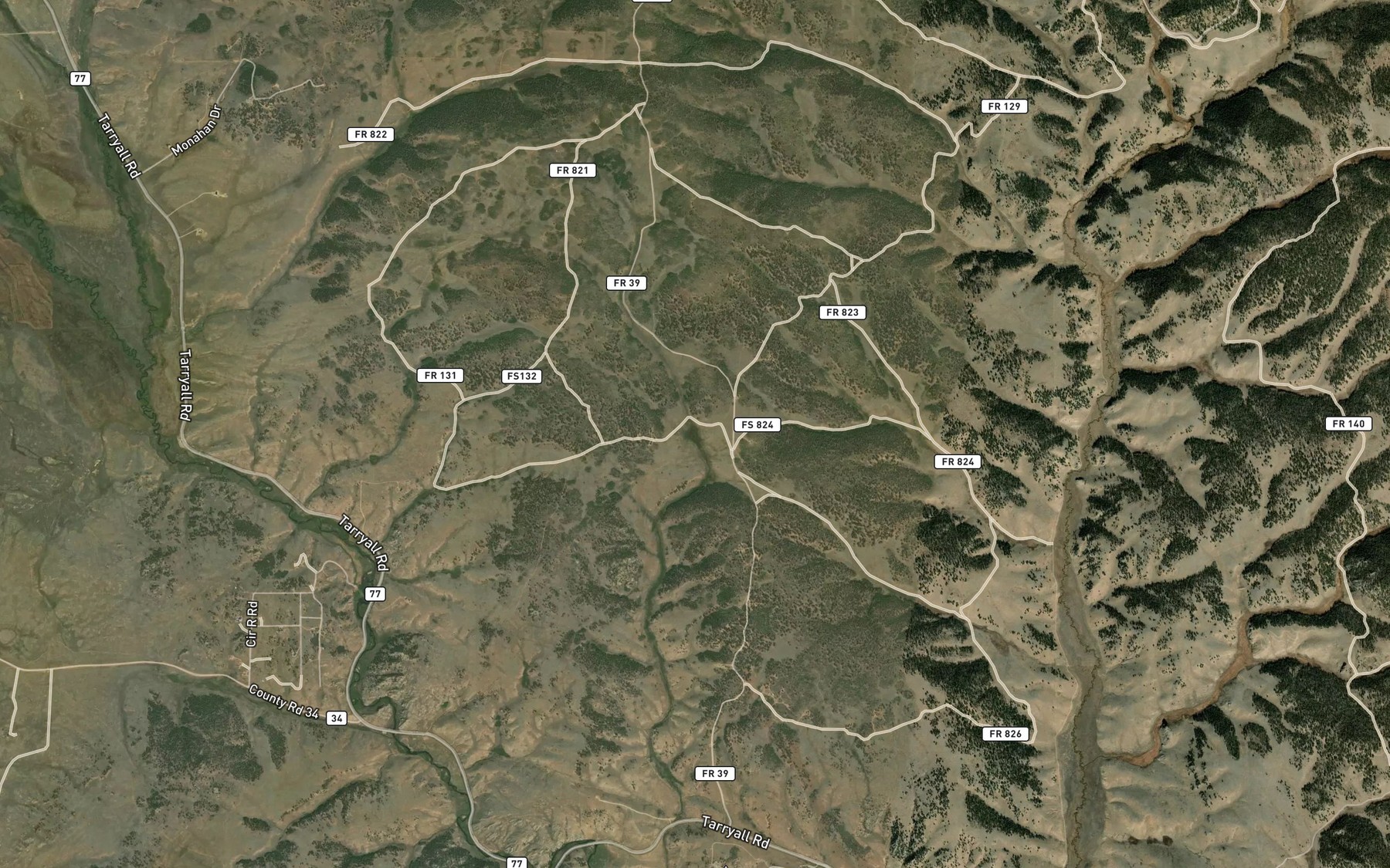 Satellite map of the Mud Spring