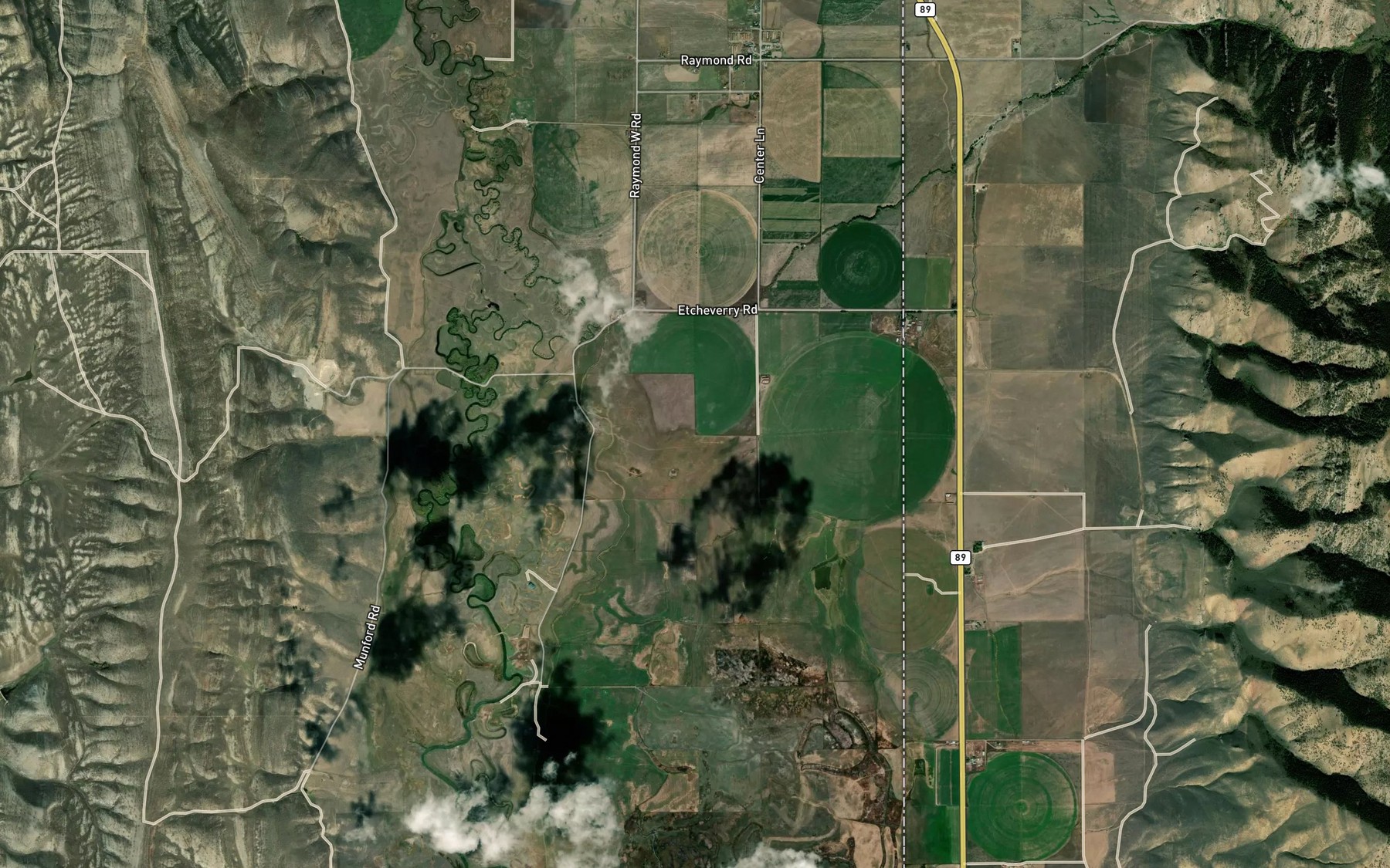 Satellite map of the Raymond Creek