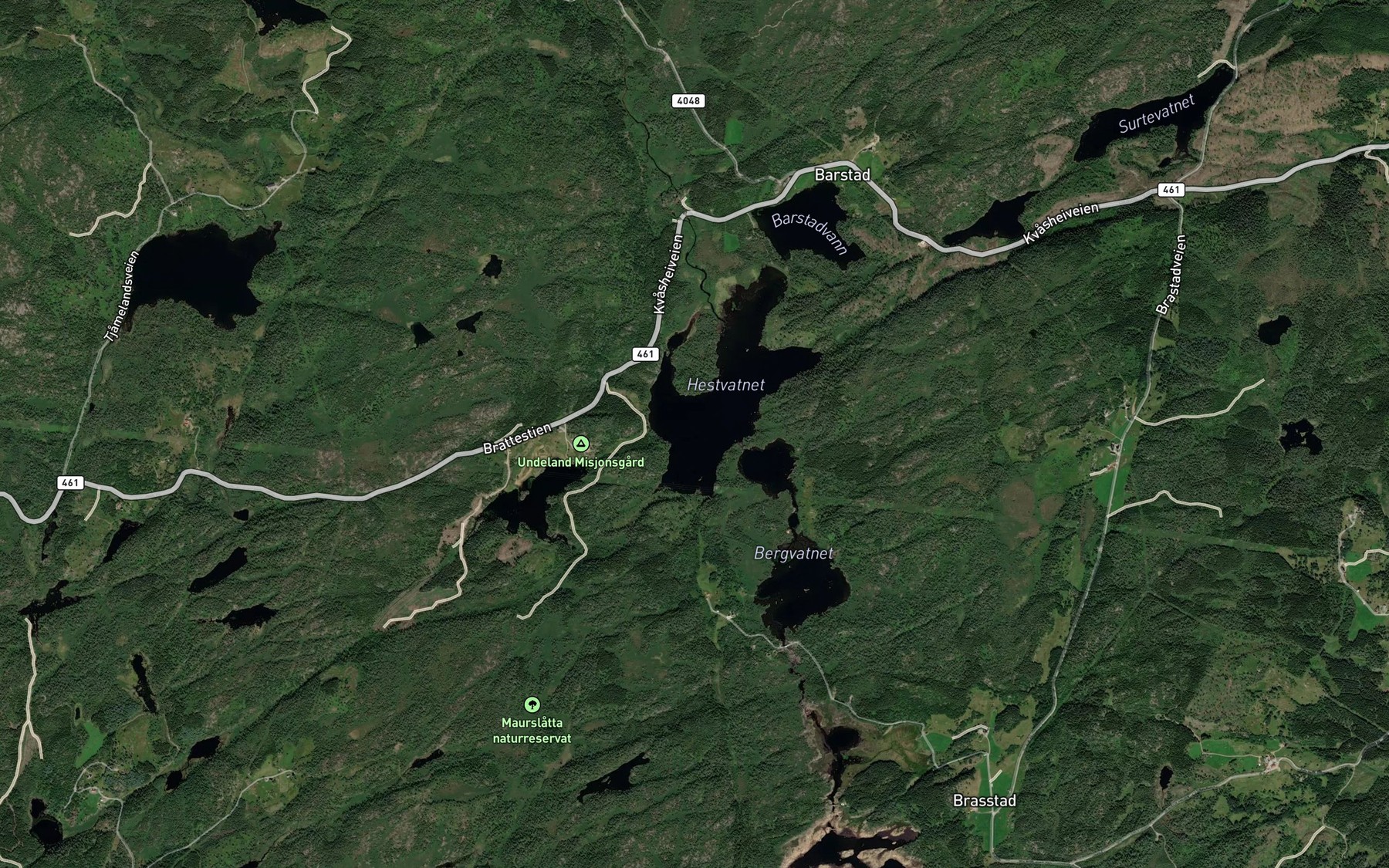 Satellite map of the Hestvannet