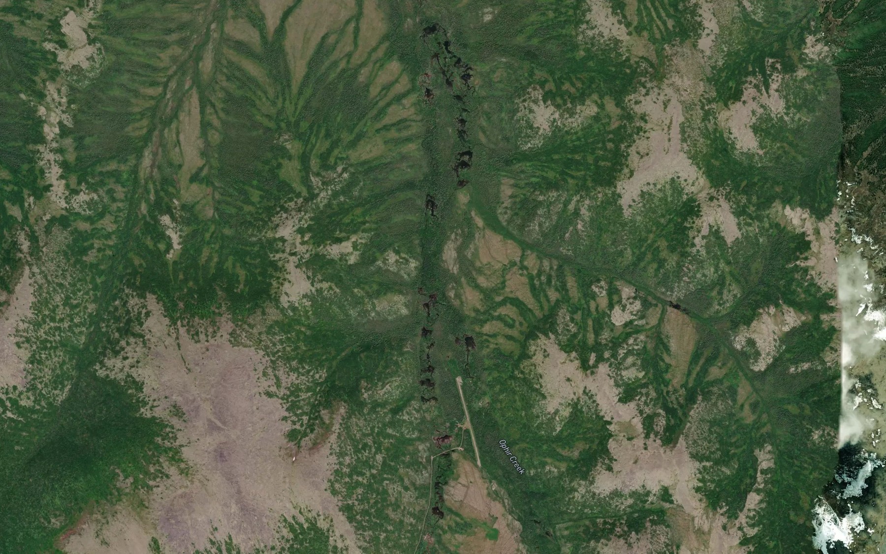 Satellite map of the Hot Spring Creek