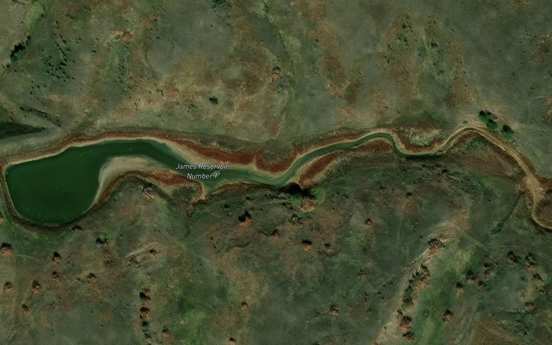 Satellite map of the James Reservoir Number 1