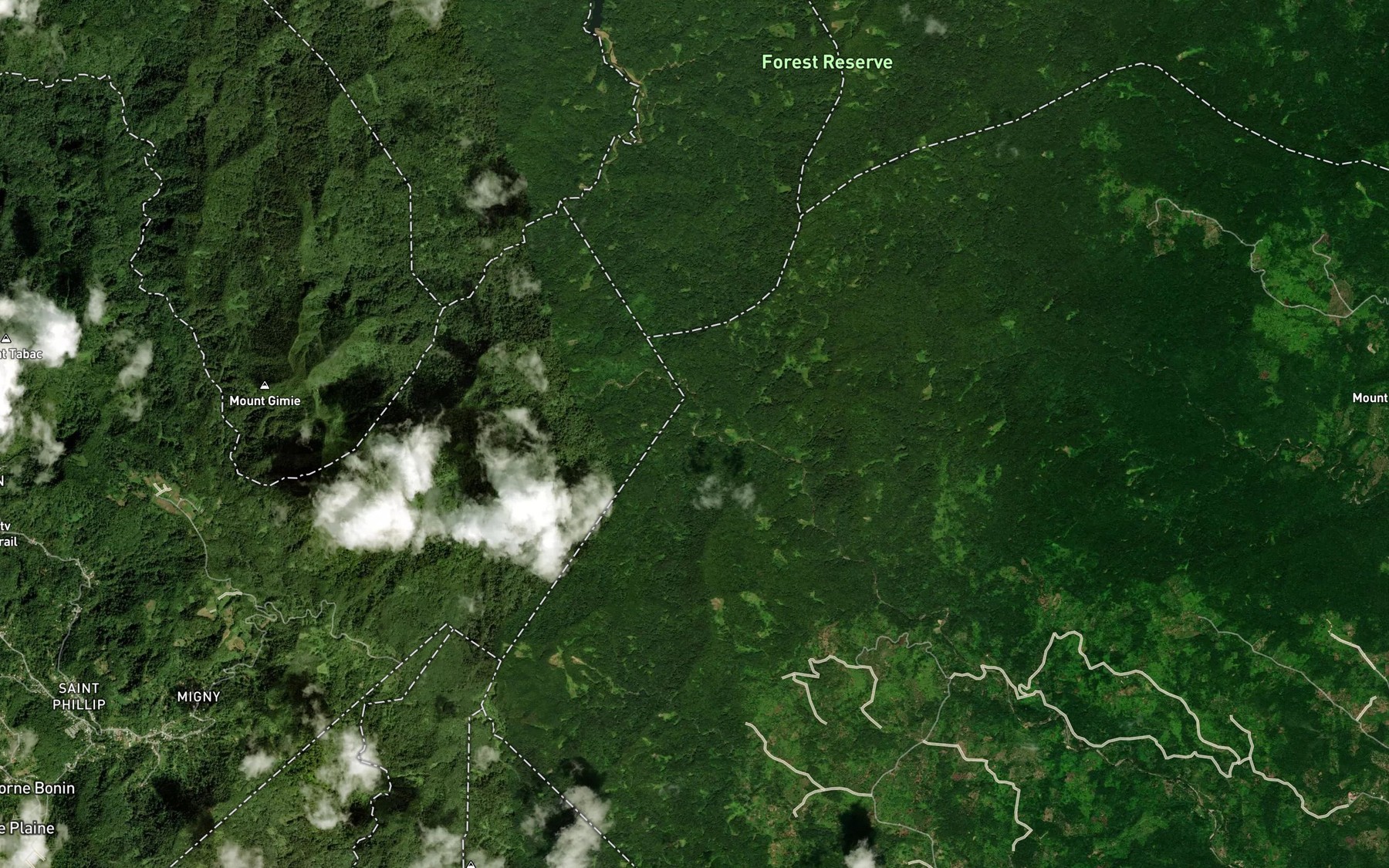Satellite map of the Quilesse Ravine
