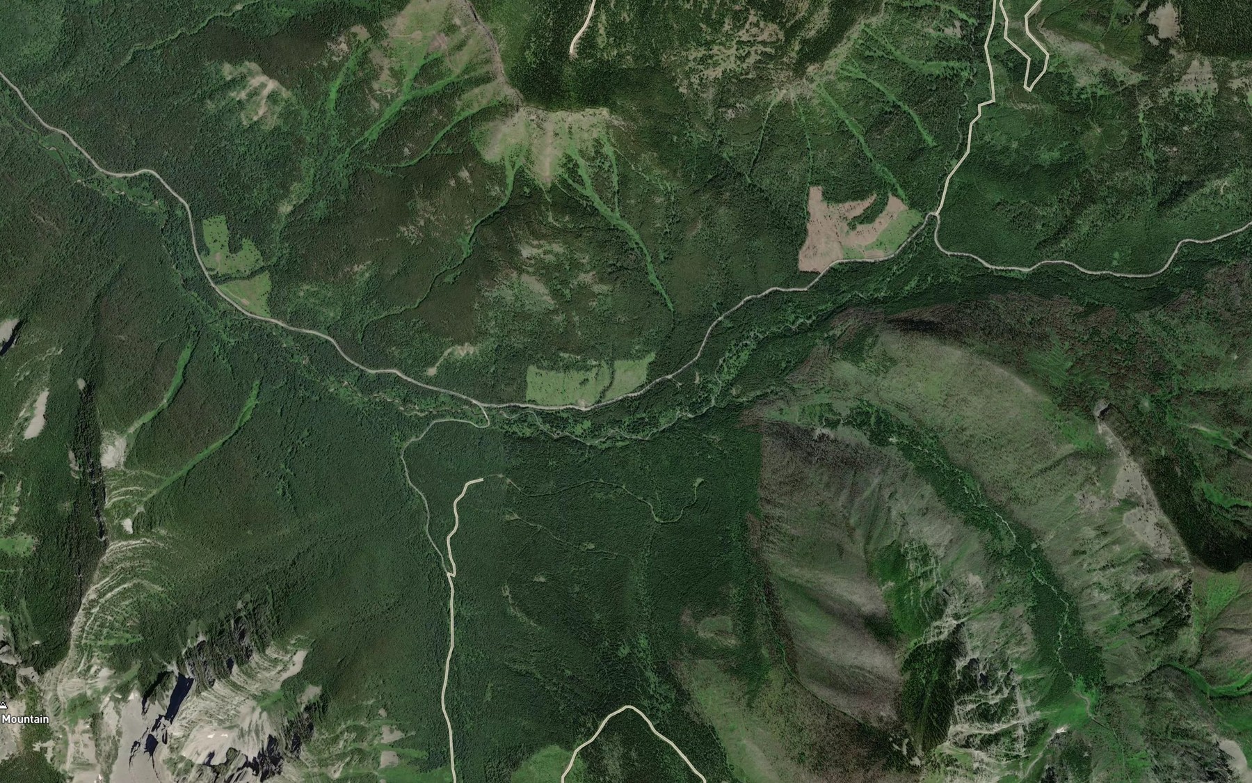 Satellite map of the Turret Creek