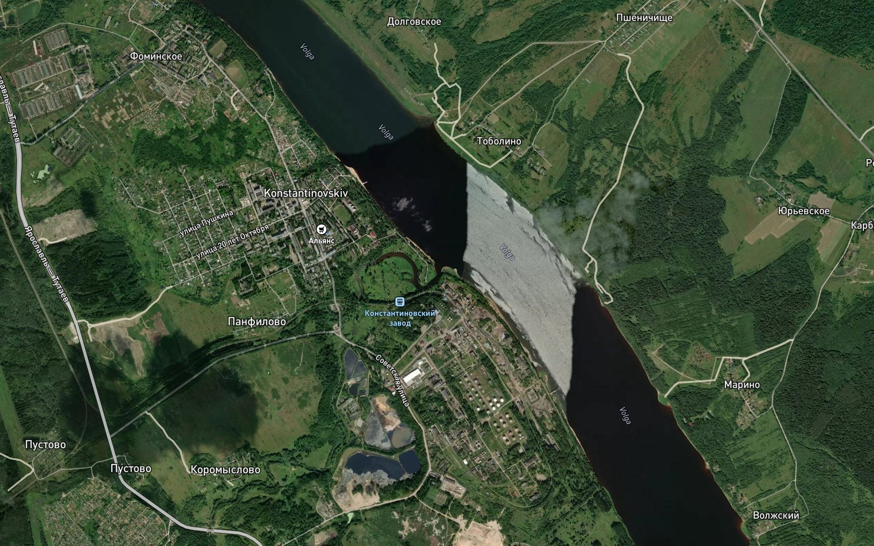 Satellite map of the Pechegda