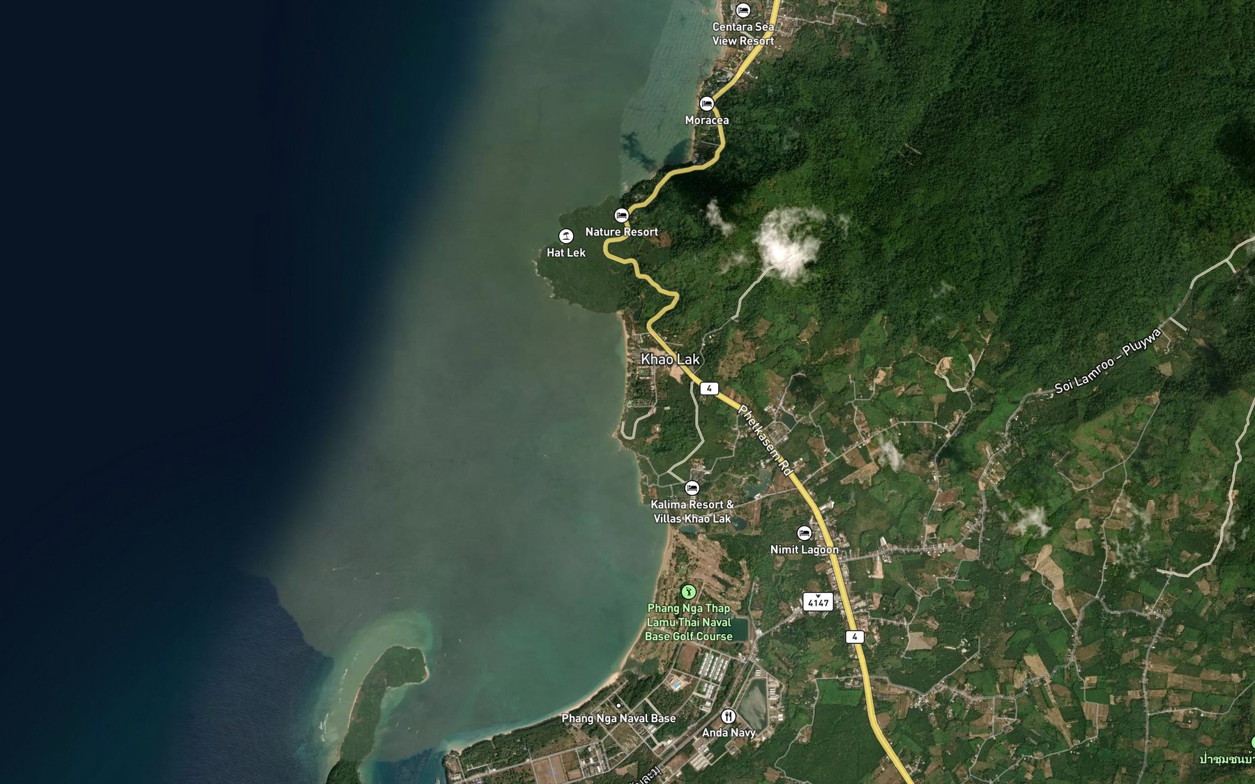 Satellite map of the Khlong Khao Lak