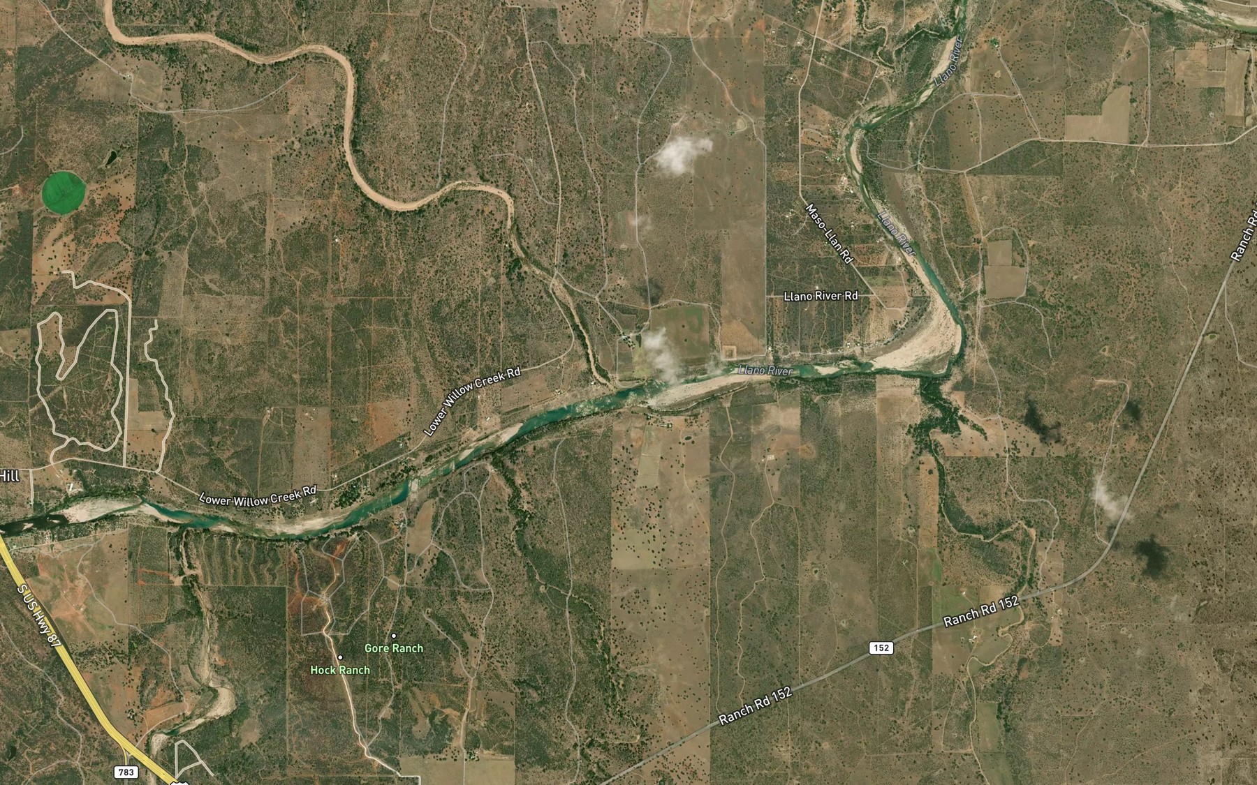 Satellite map of the Willow Creek