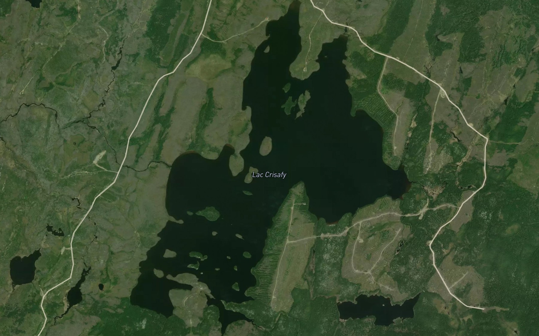 Satellite map of the Lac Crisafy