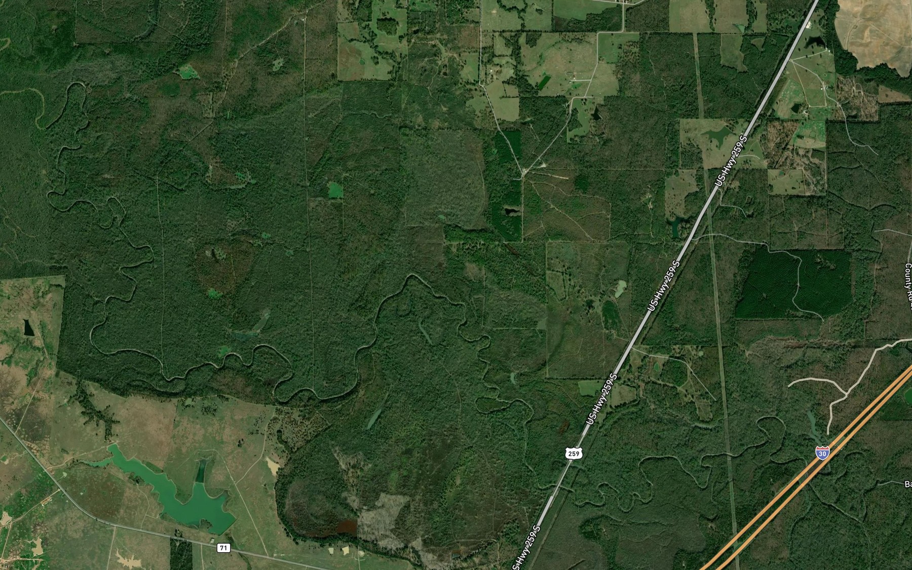 Satellite map of the Dalby Creek