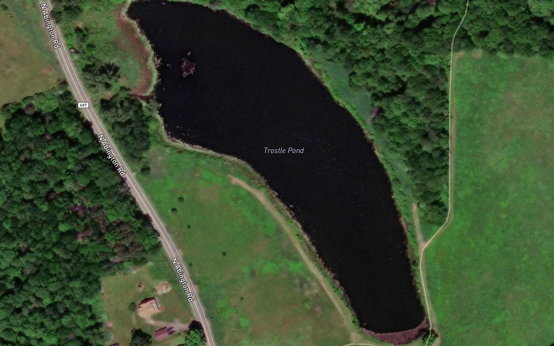 Satellite map of the Trostle Pond