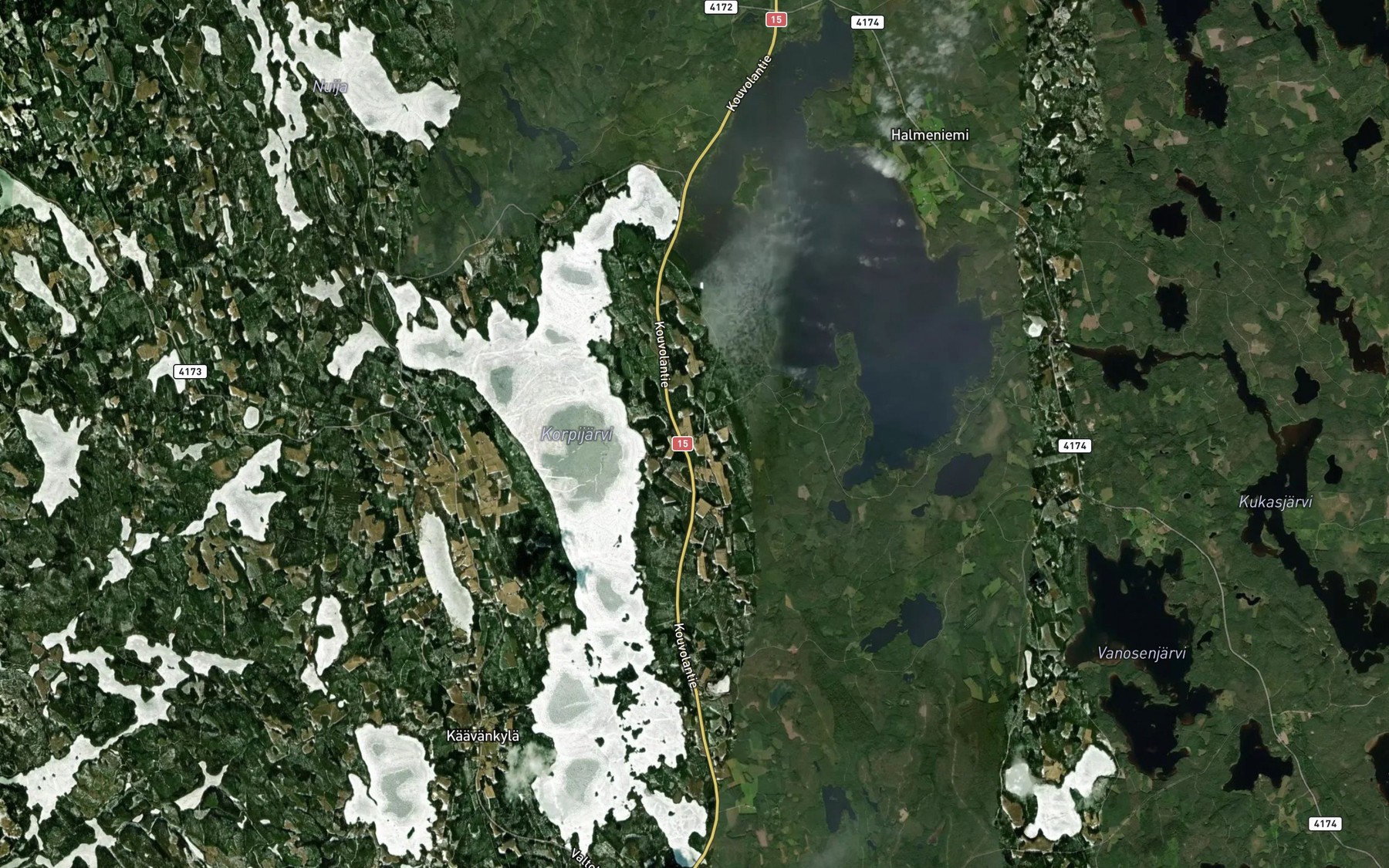 Satellite map of the Halmeniemenselka