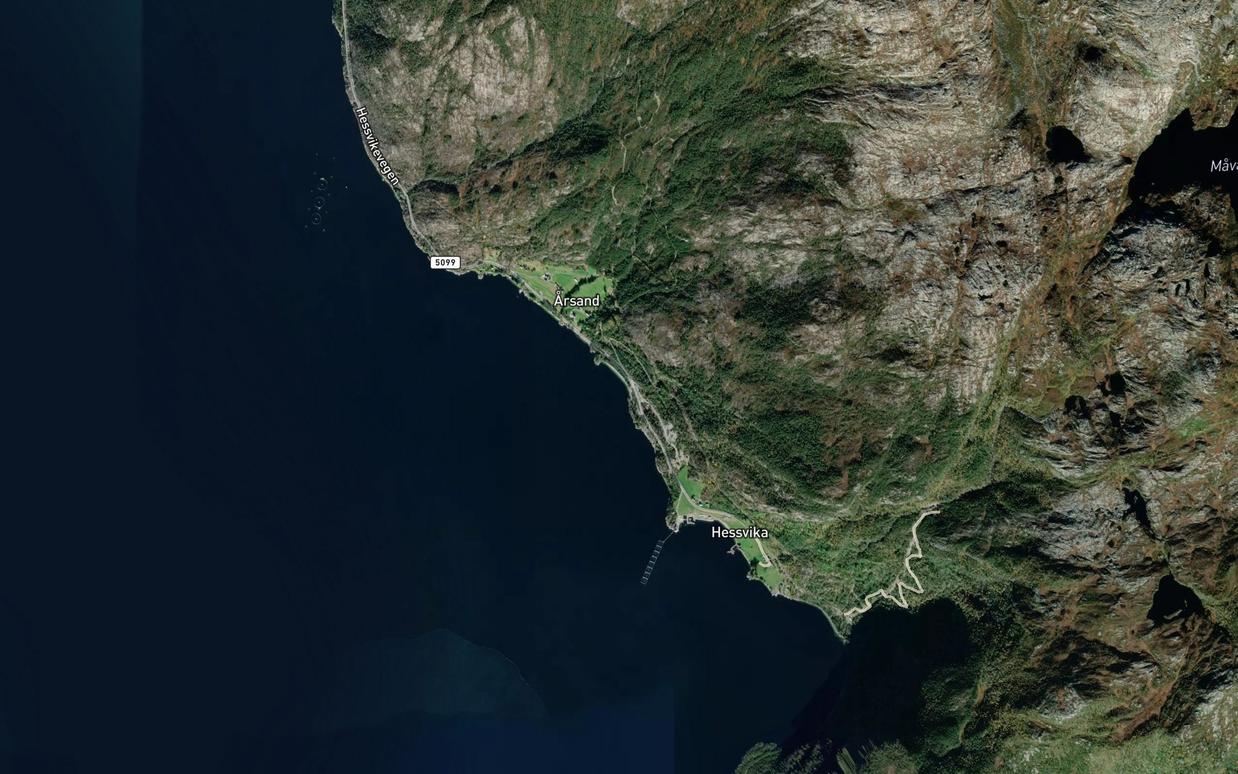 Satellite map of the Tommervika