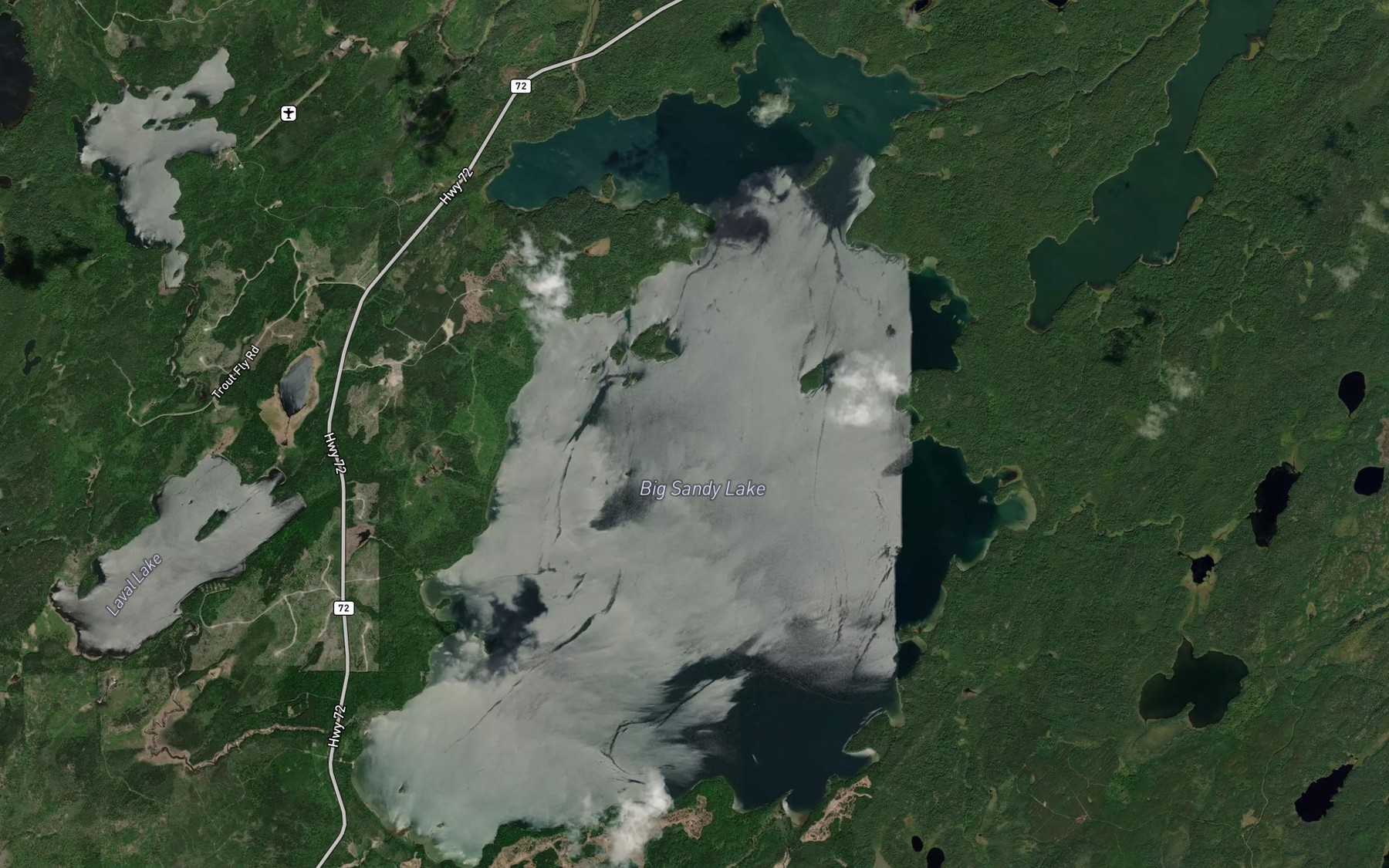 Satellite map of the Big Sandy Lake