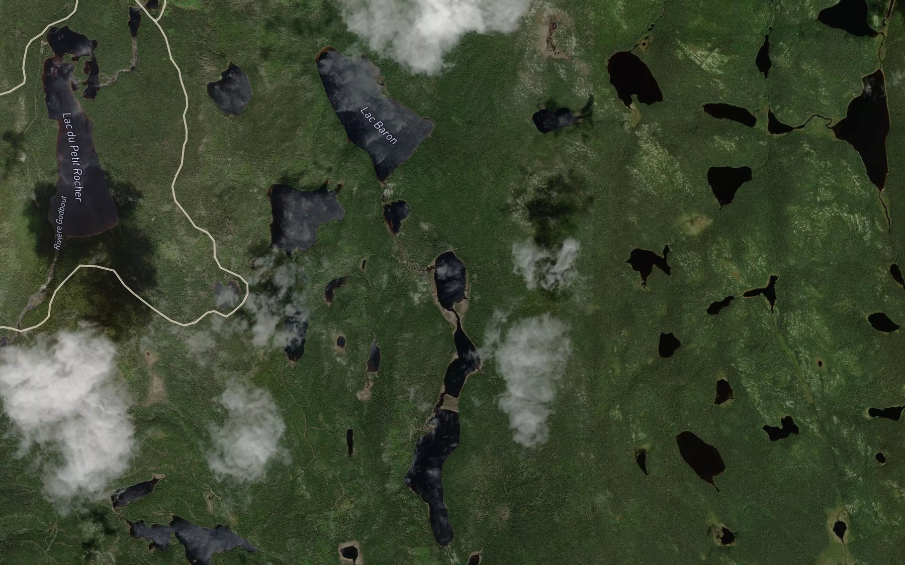 Satellite map of the Lac Isabelle