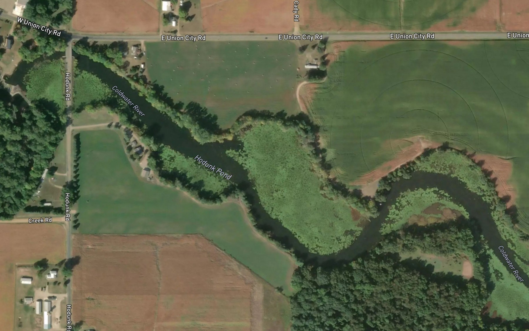 Satellite map of the Hodunk Pond