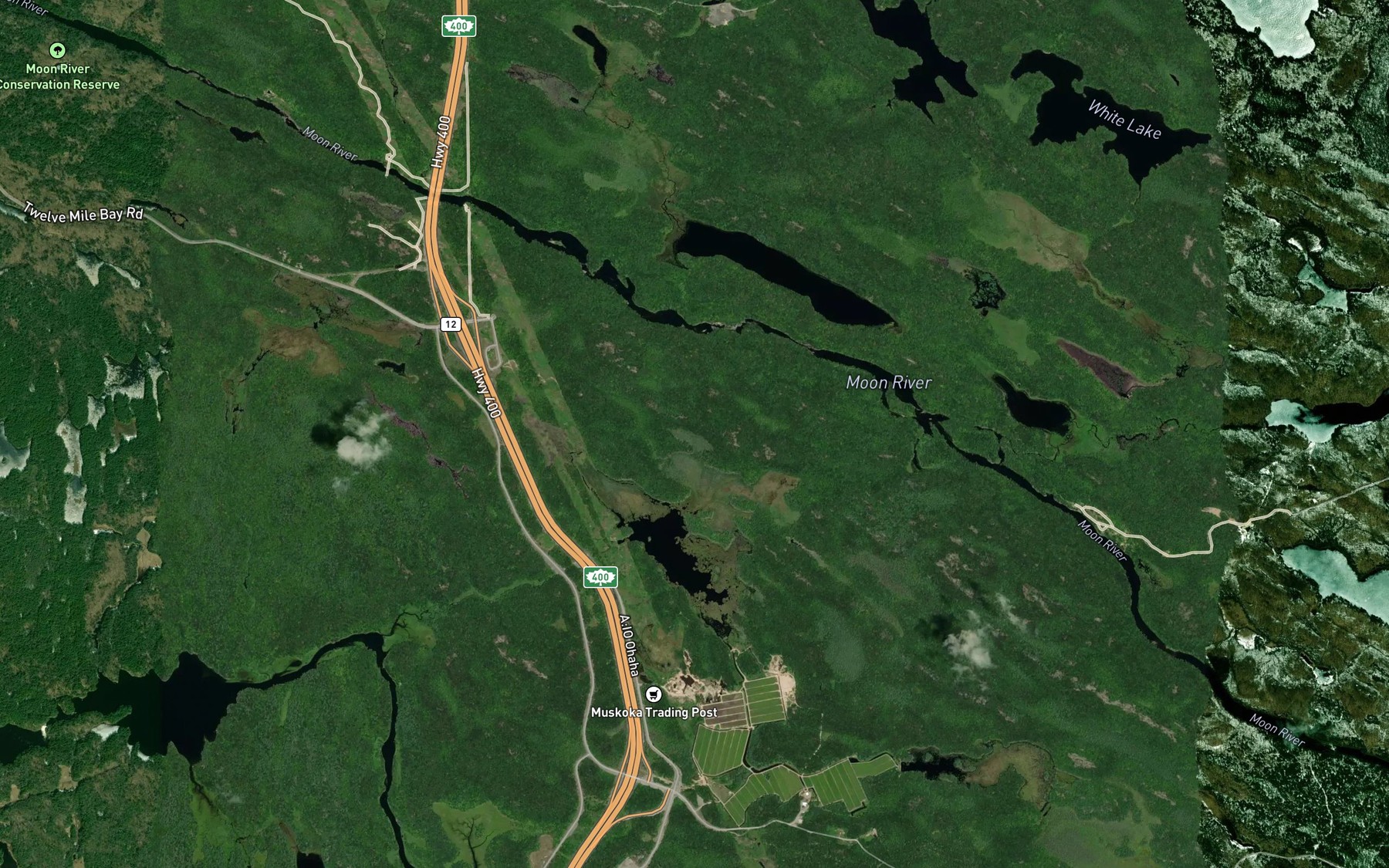 Satellite map of the Jack Knife Rapids