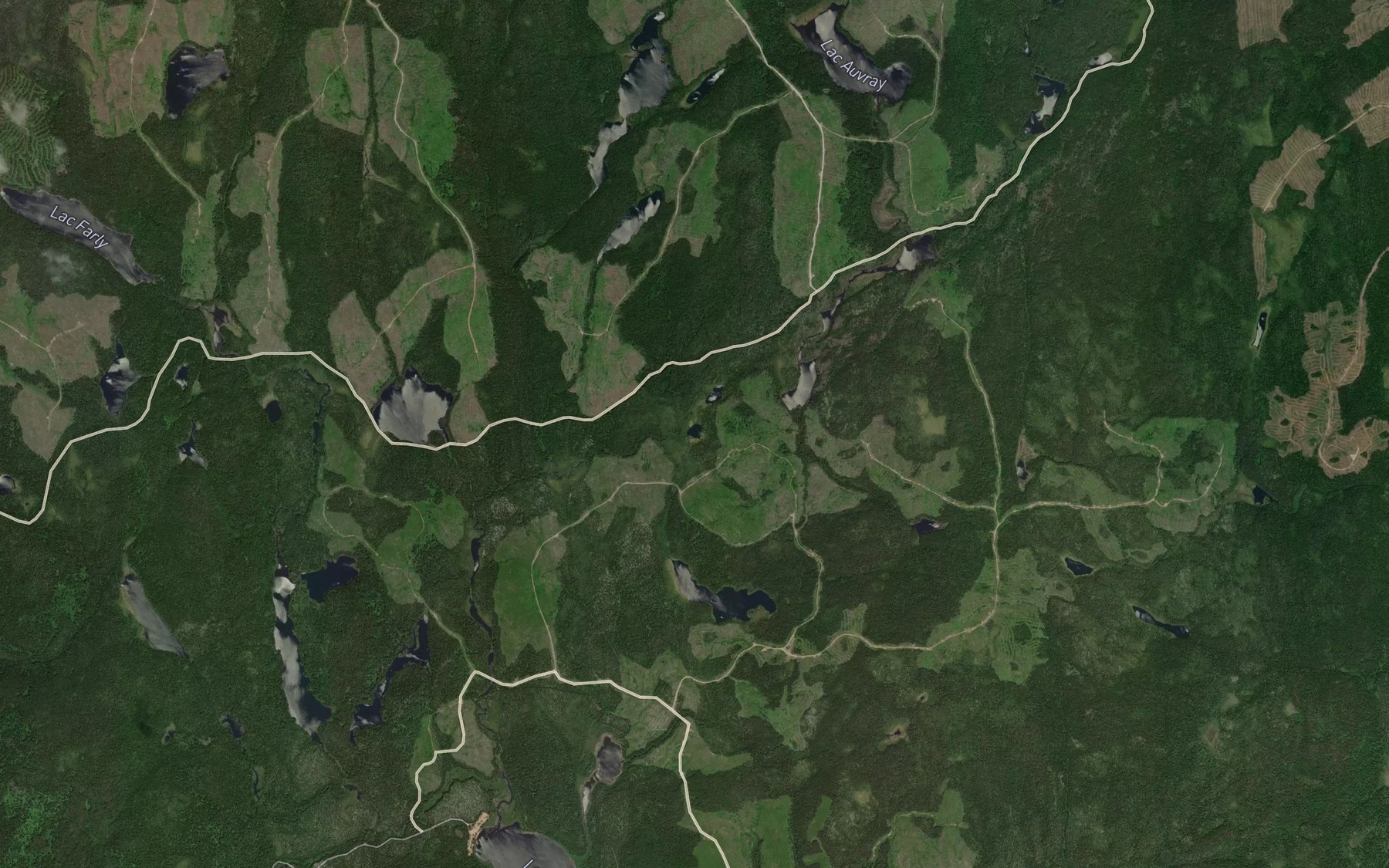 Satellite map of the Lac du Lynx