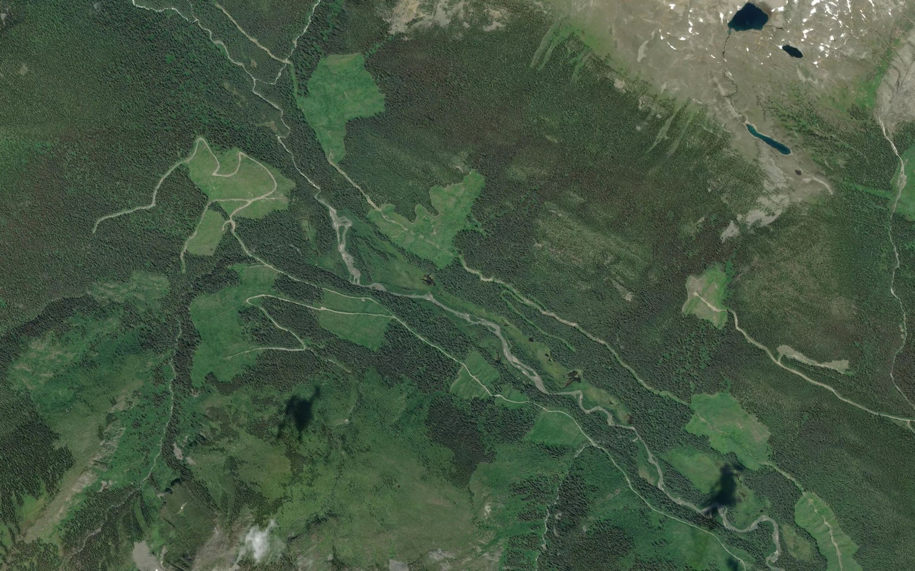 Satellite map of the Ella Frye Creek
