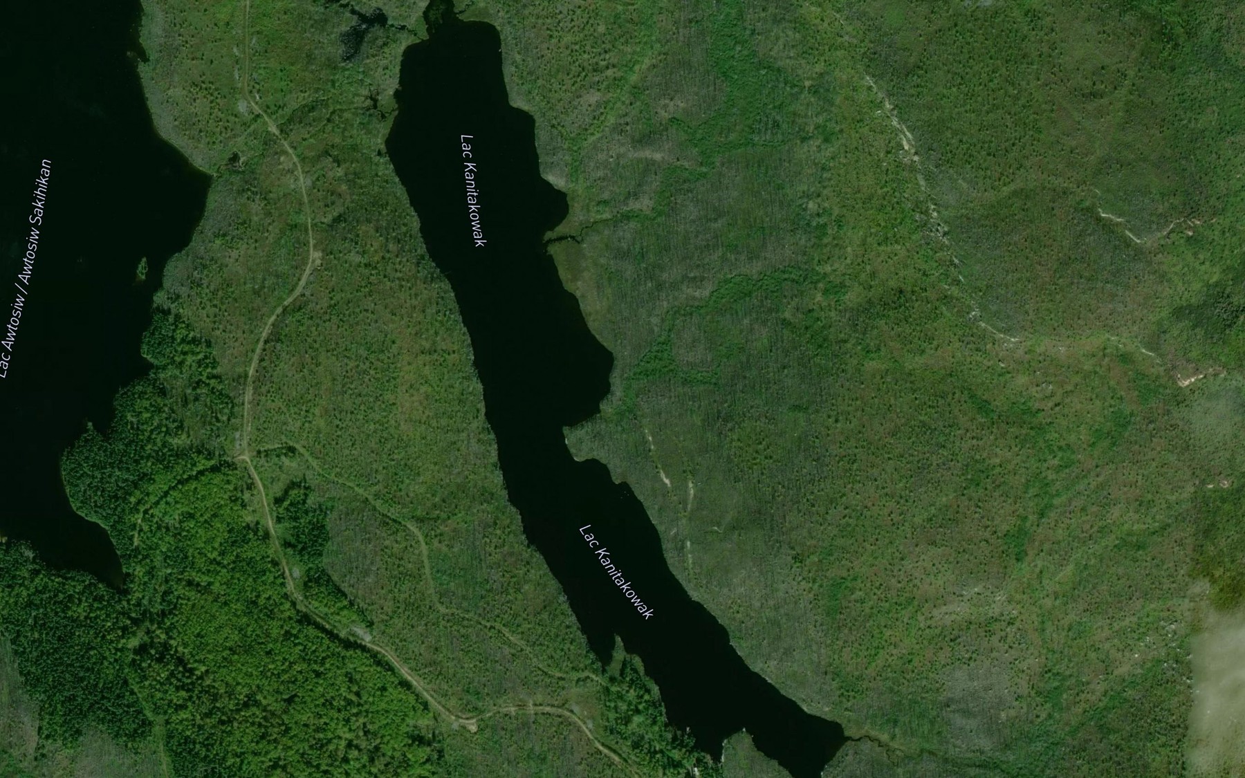 Satellite map of the Lac Kanitakowak