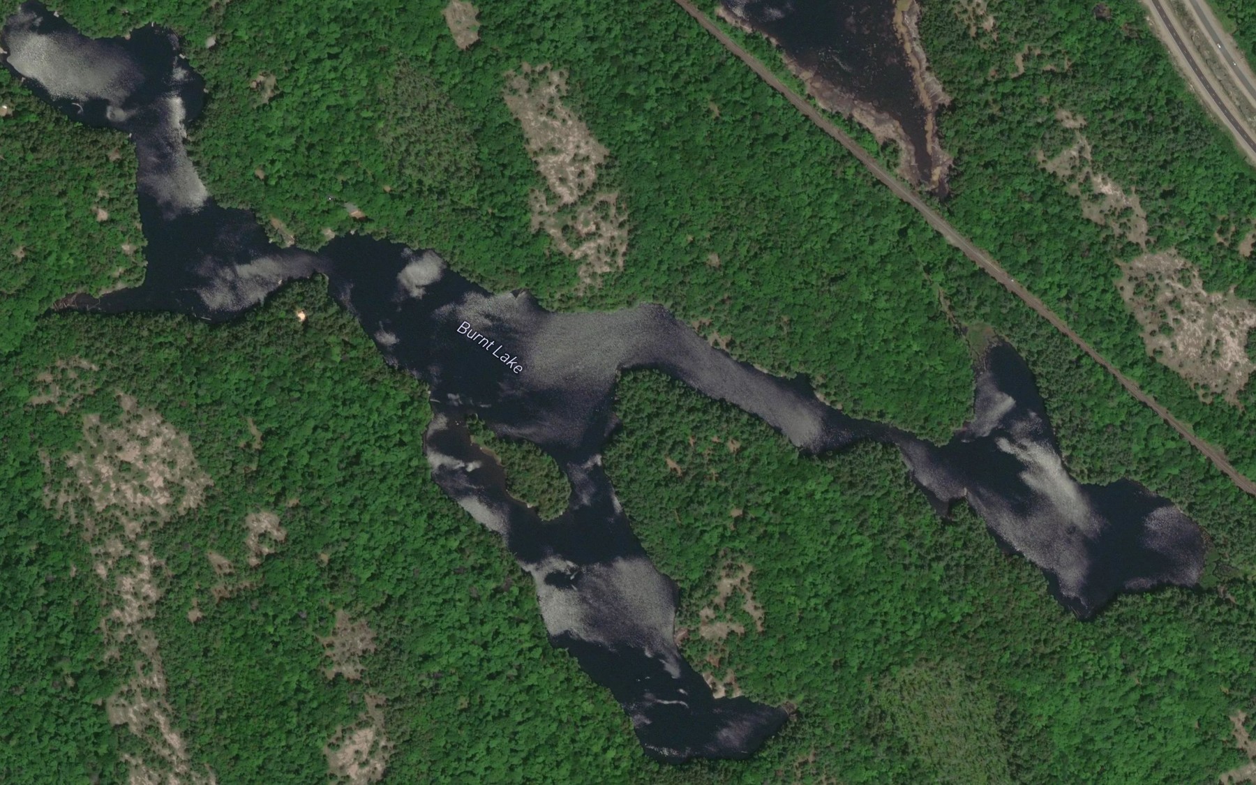 Satellite map of the Burnt Lake