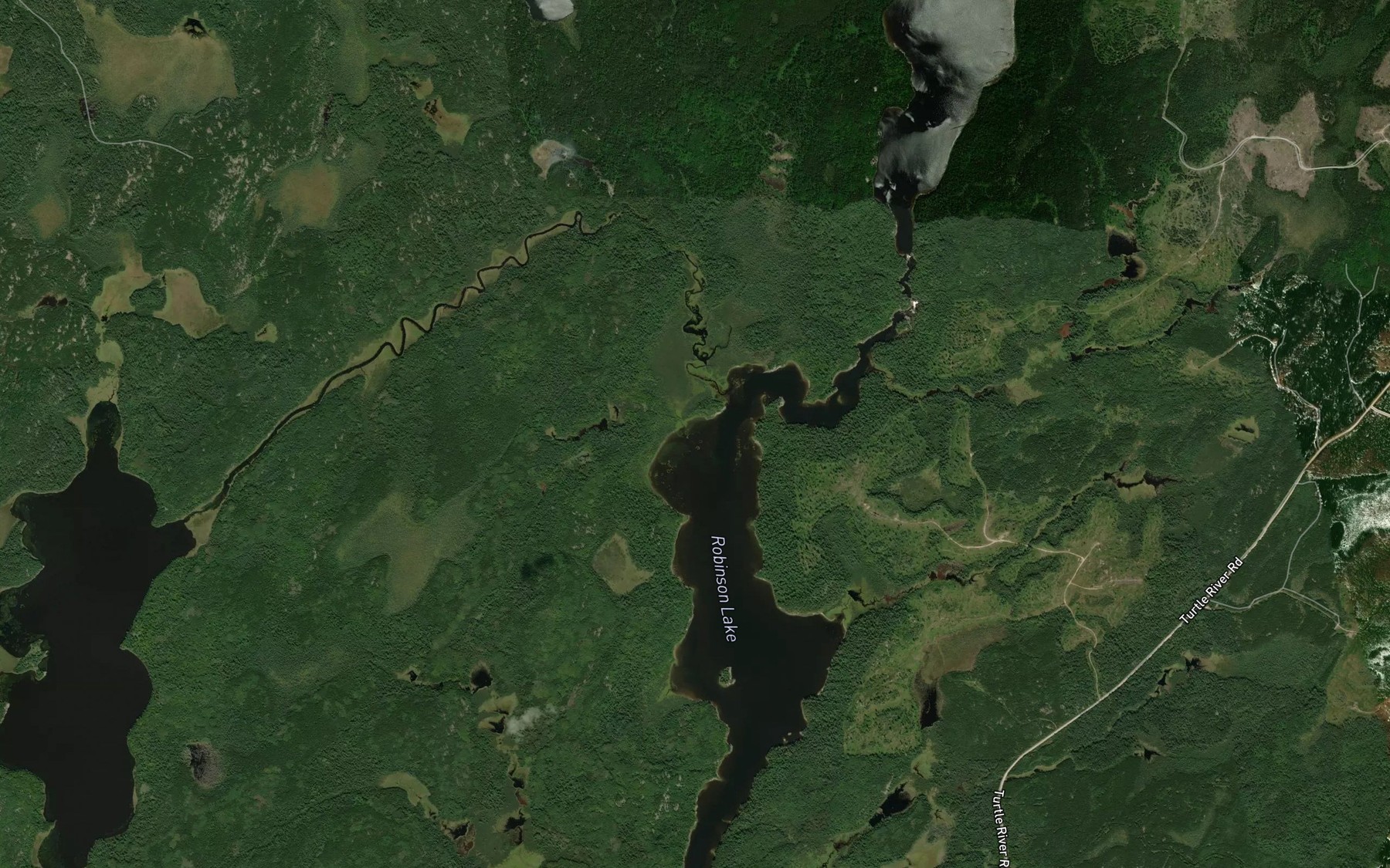 Satellite map of the Tesup Creek