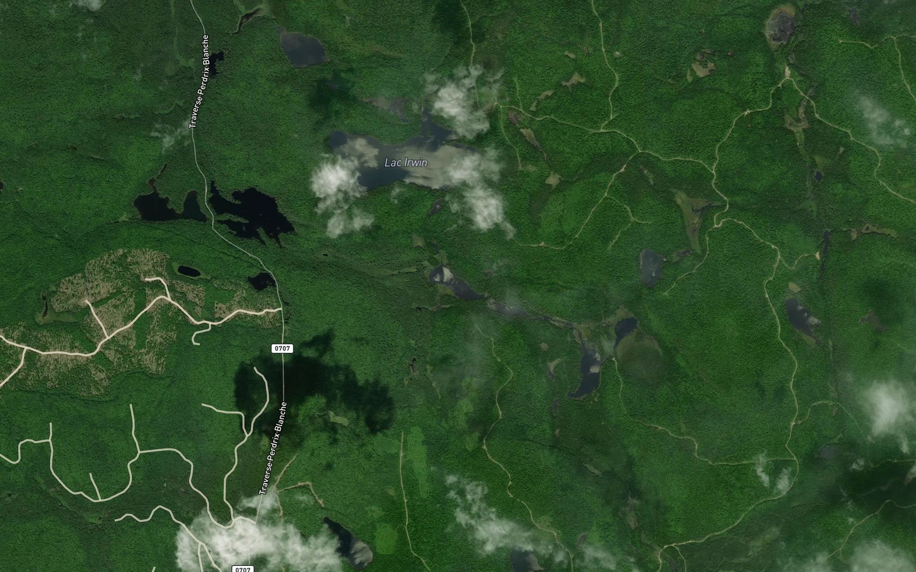 Satellite map of the Lac des Maringouins