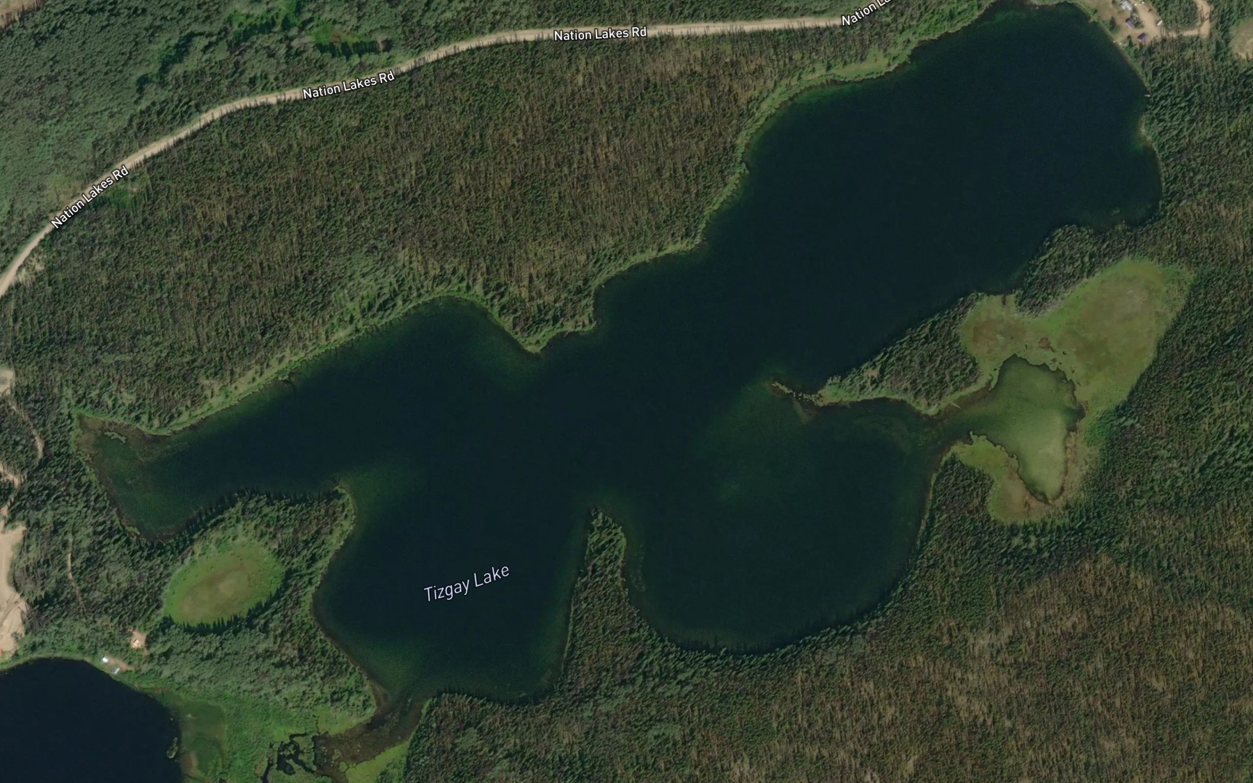 Satellite map of the Tizgay Lake