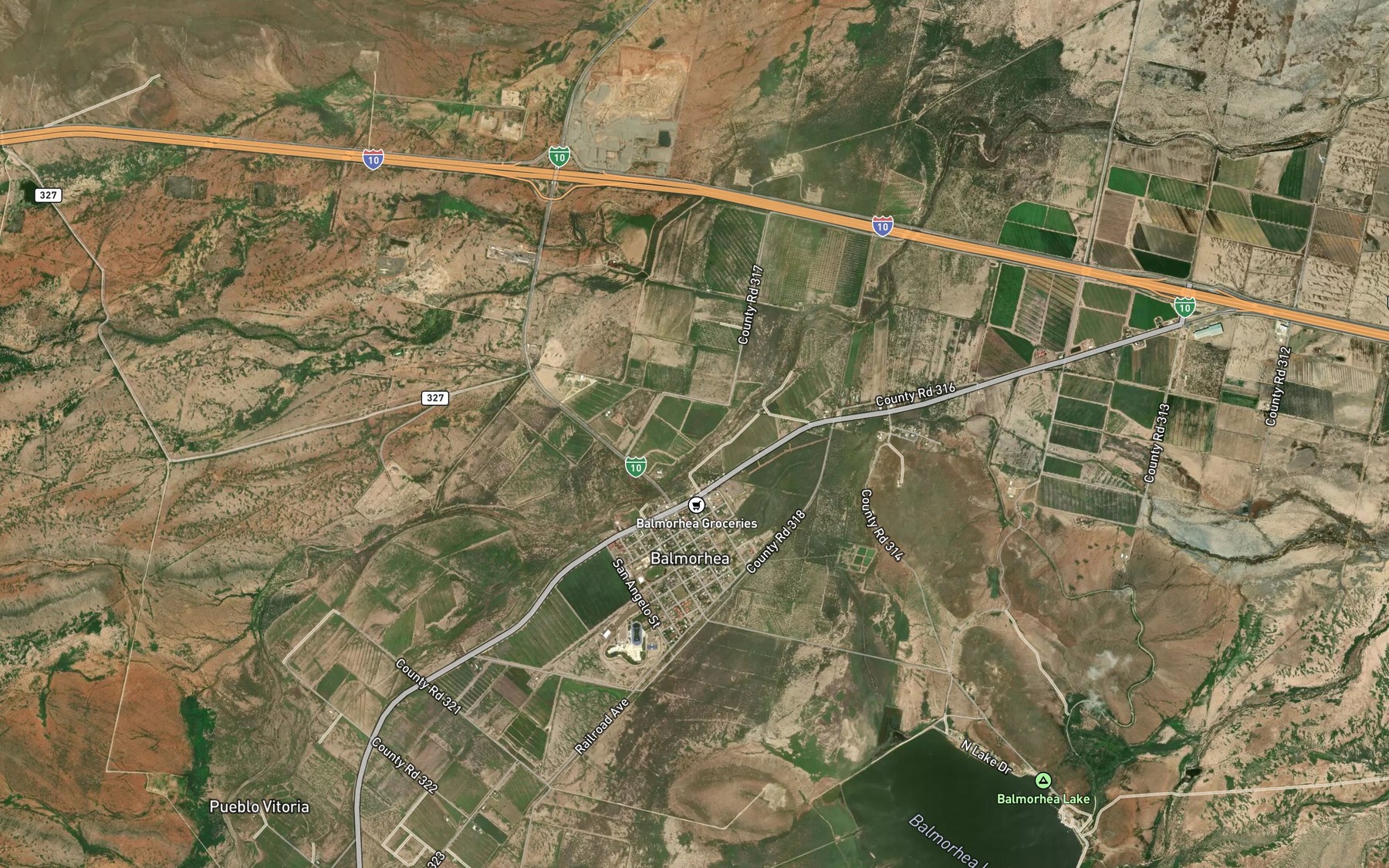Satellite map of the Sandia Springs
