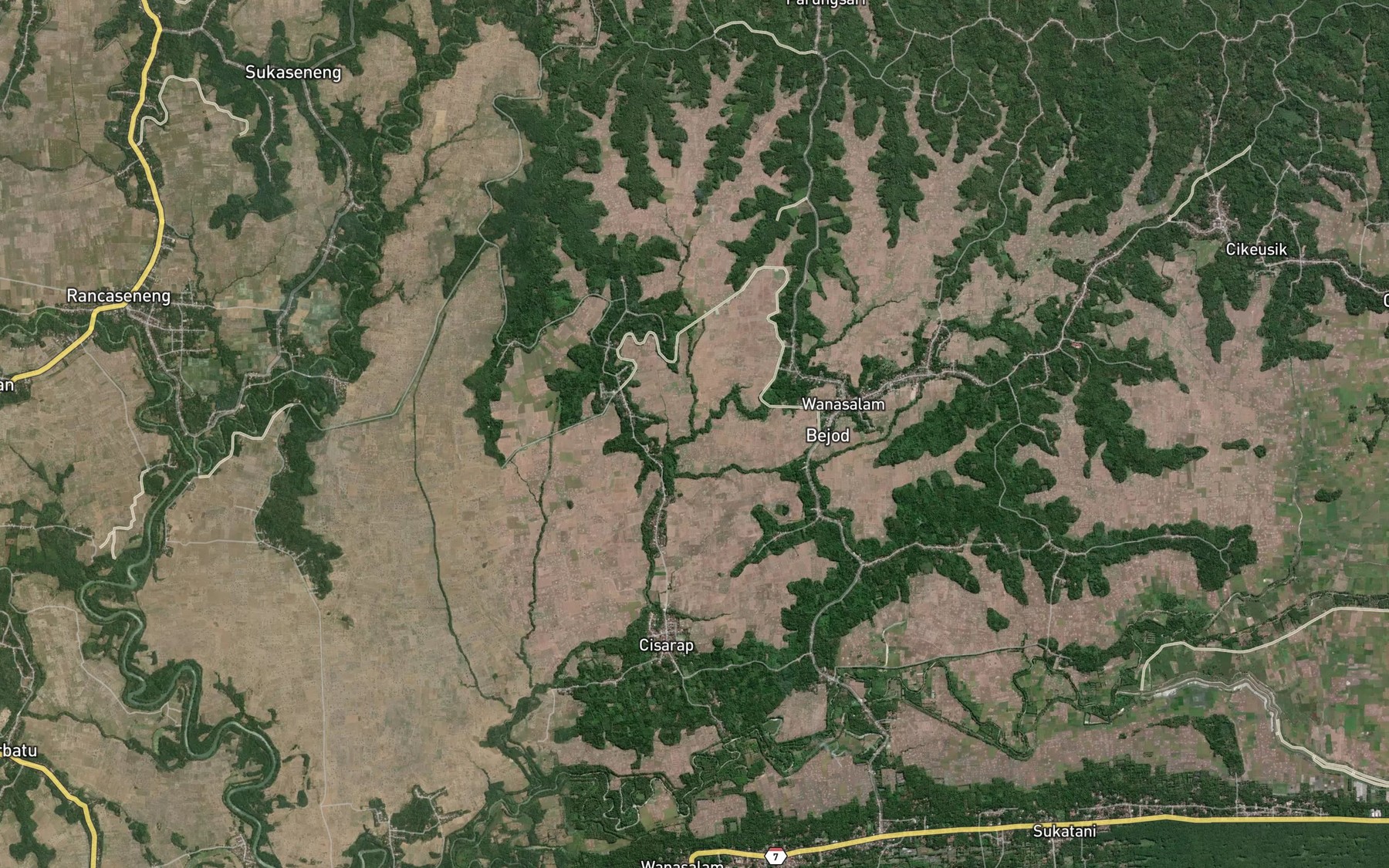 Satellite map of the Ci Panauan
