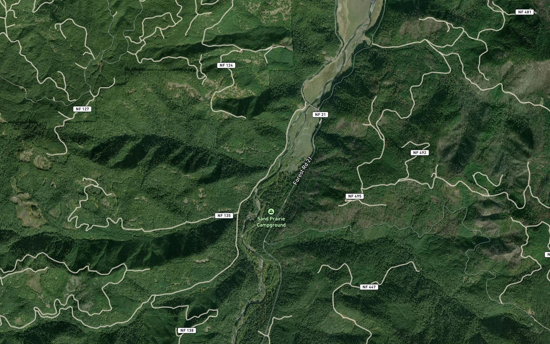 Satellite map of the Snow Creek