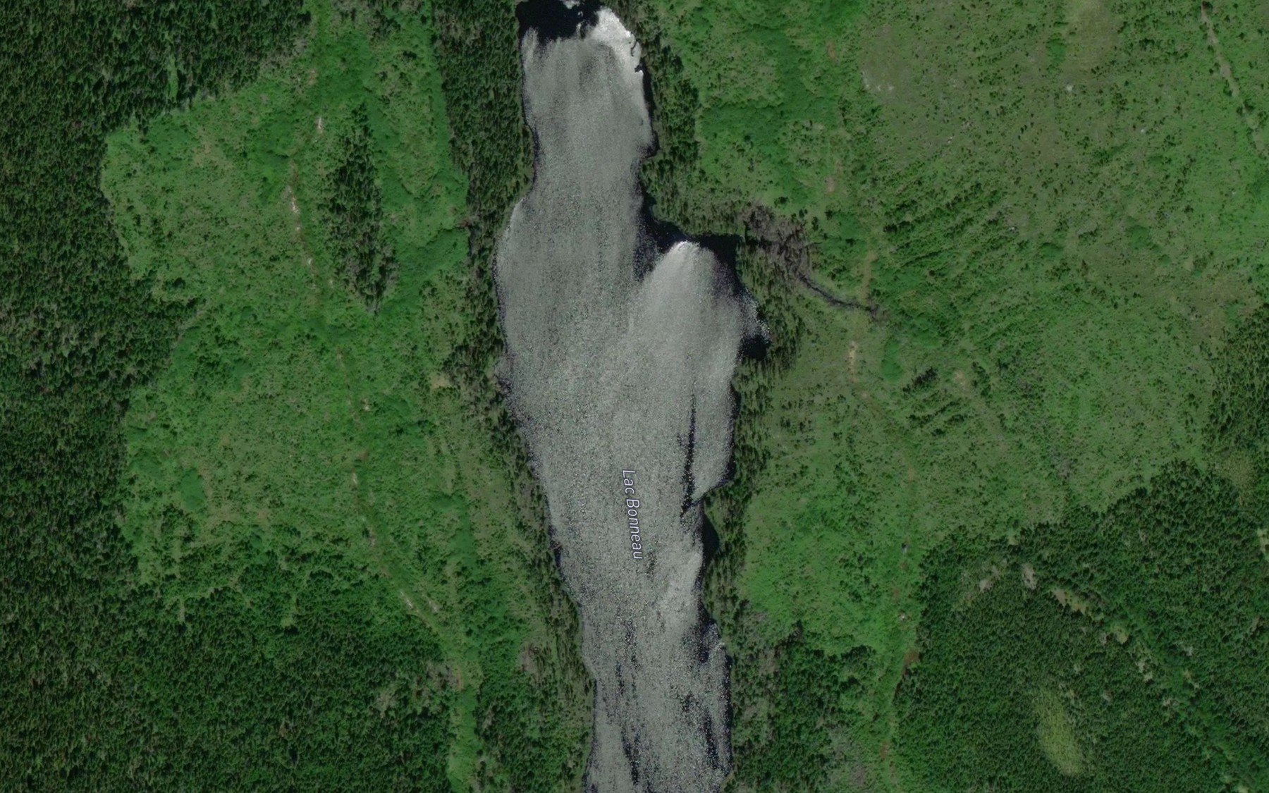 Satellite map of the Lac Bonneau