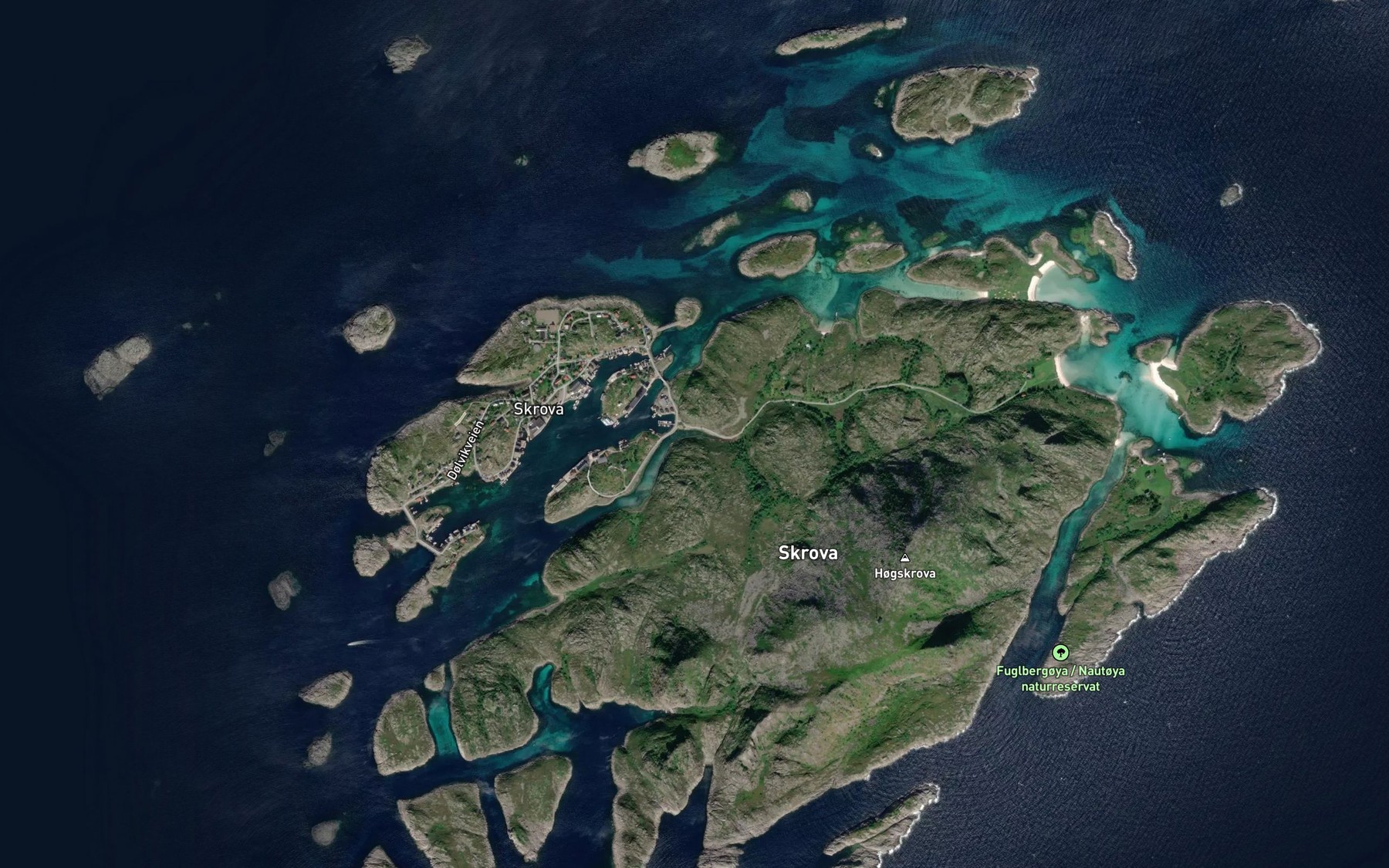 Satellite map of the Klovosen