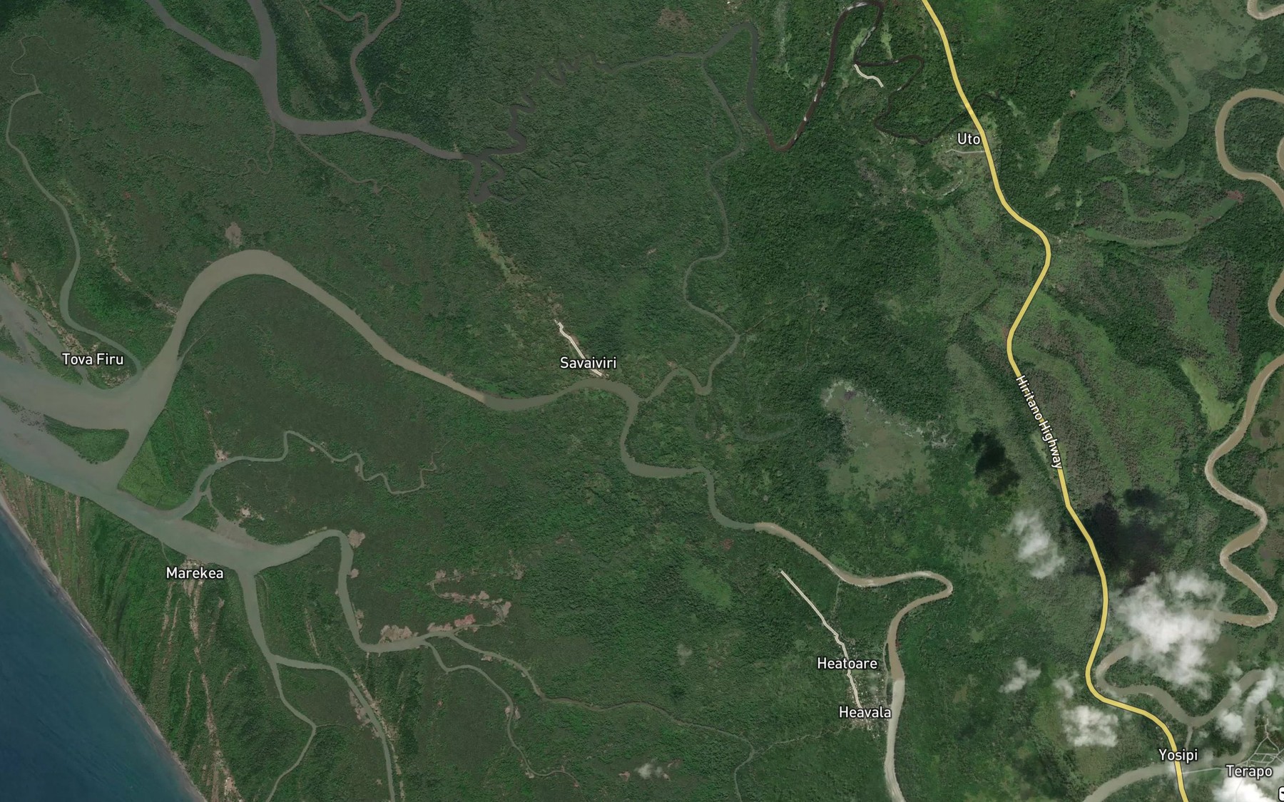 Satellite map of the Tovala Creek
