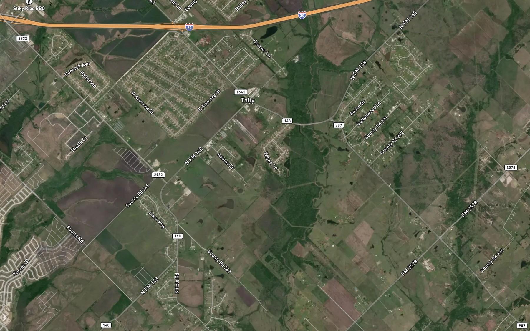 Satellite map of the Soil Conservation Service Site 31 Reservoir