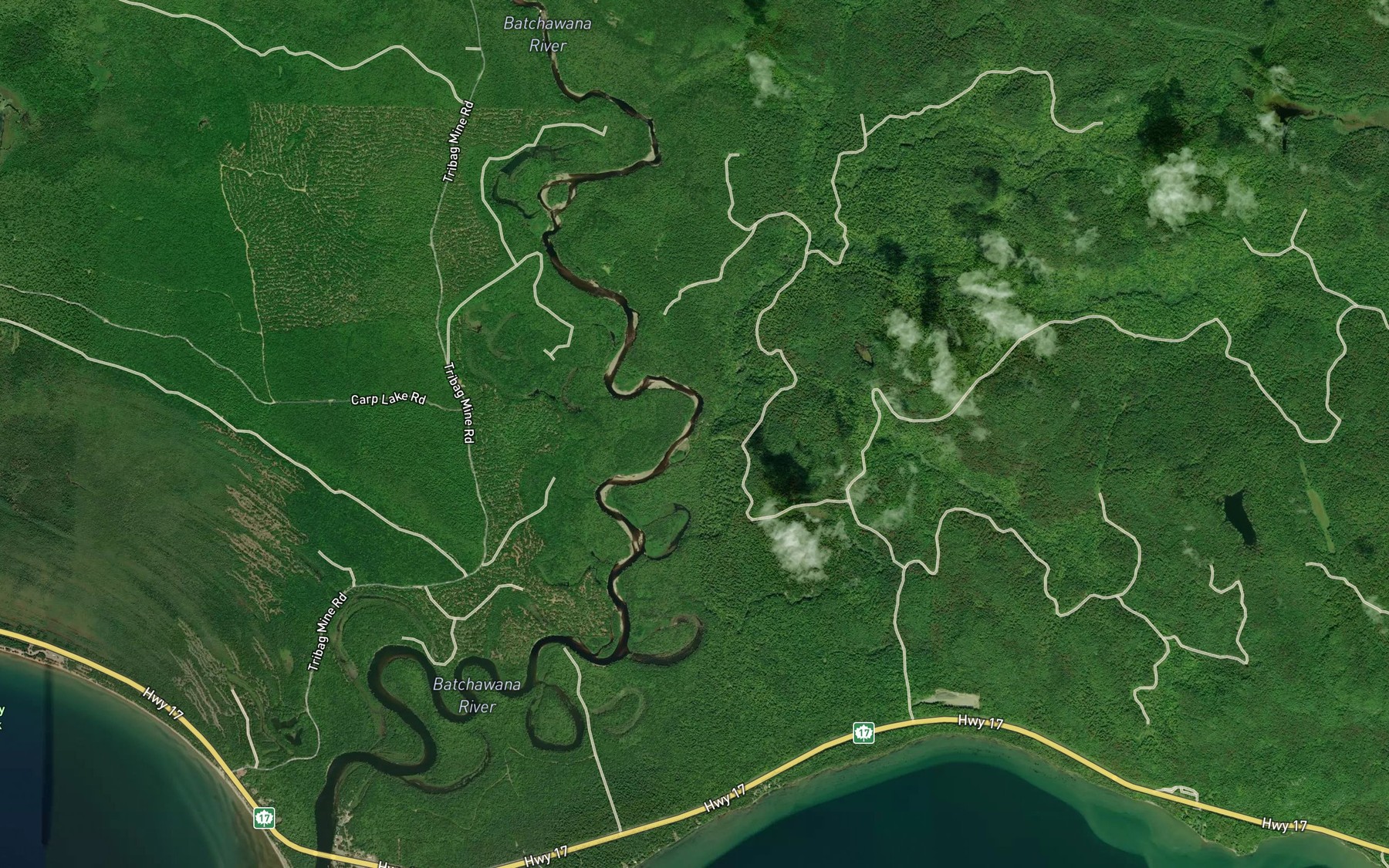 Satellite map of the Kerwin Creek