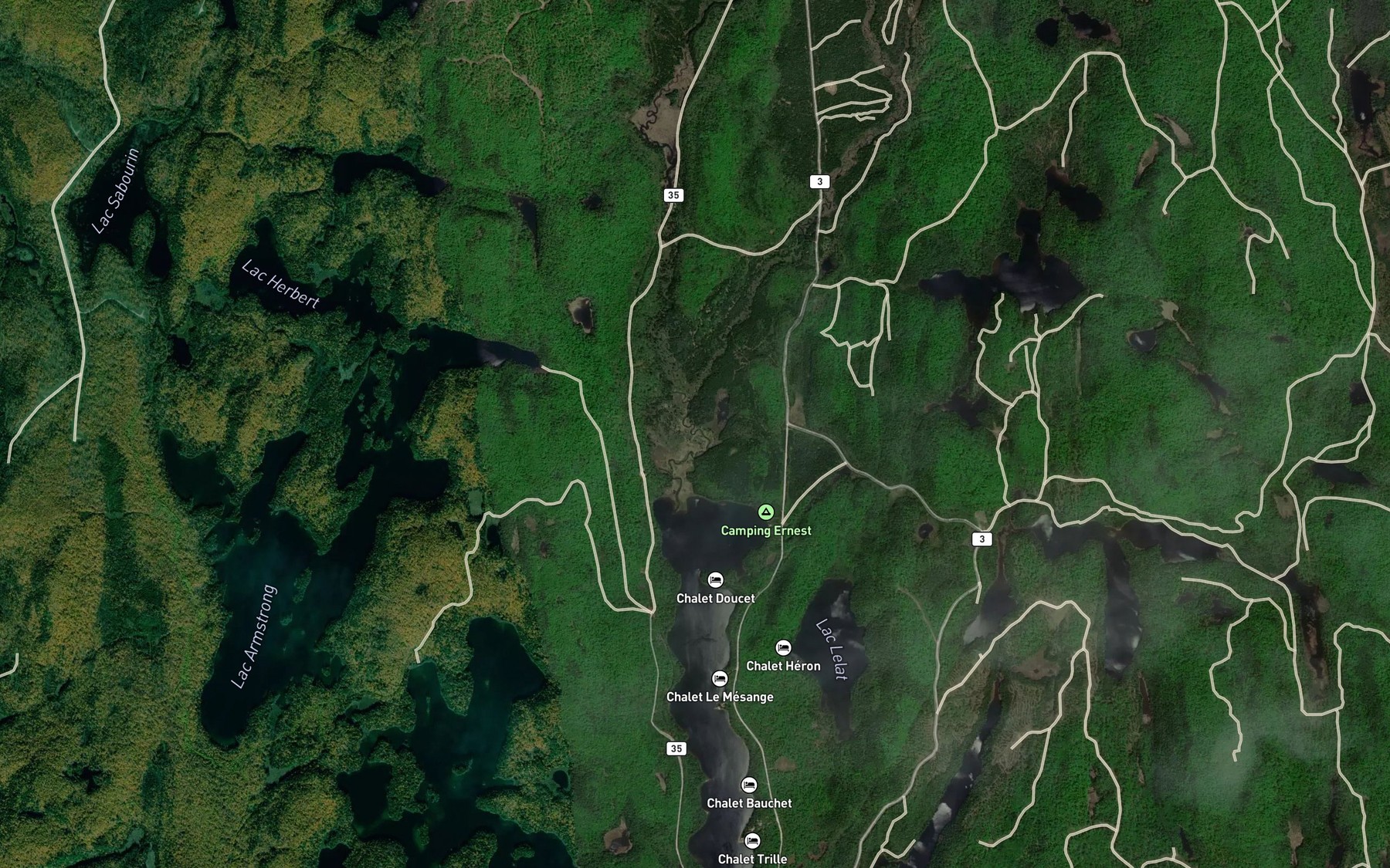 Satellite map of the Ruisseau Mullet