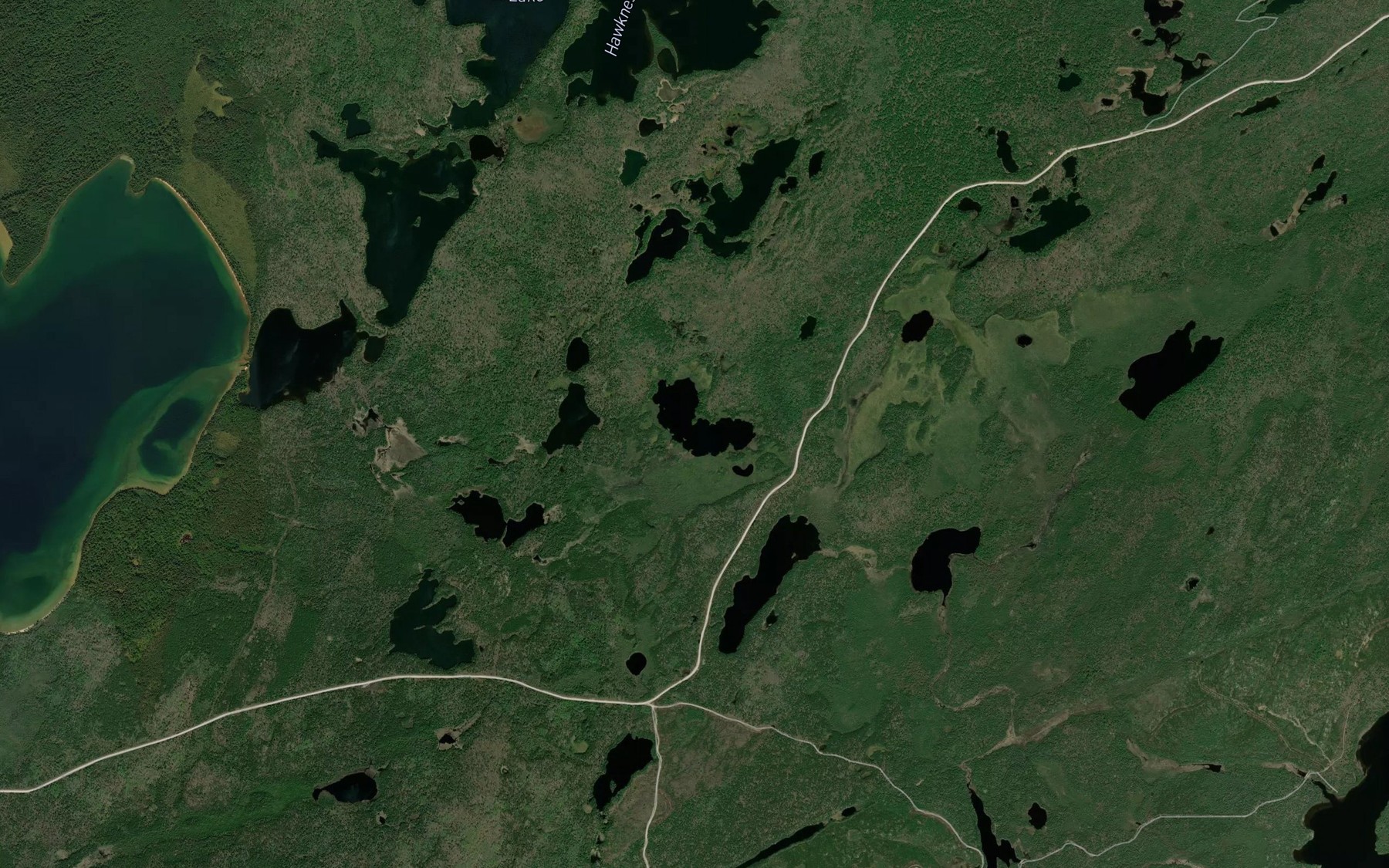 Satellite map of the Stump Lake