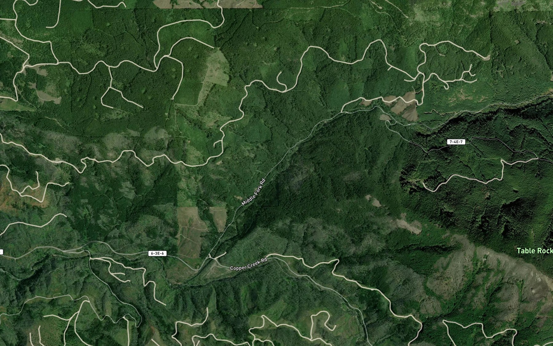 Satellite map of the Dandelion Creek