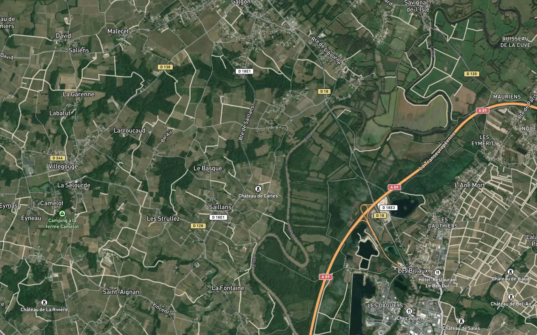 Satellite map of the Ruisseau la Saye