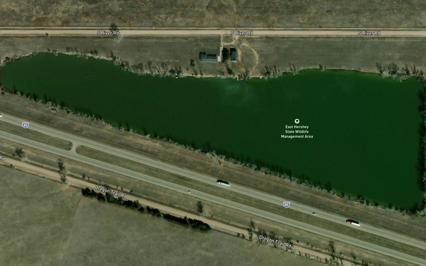Satellite map of the East Hershey Lake