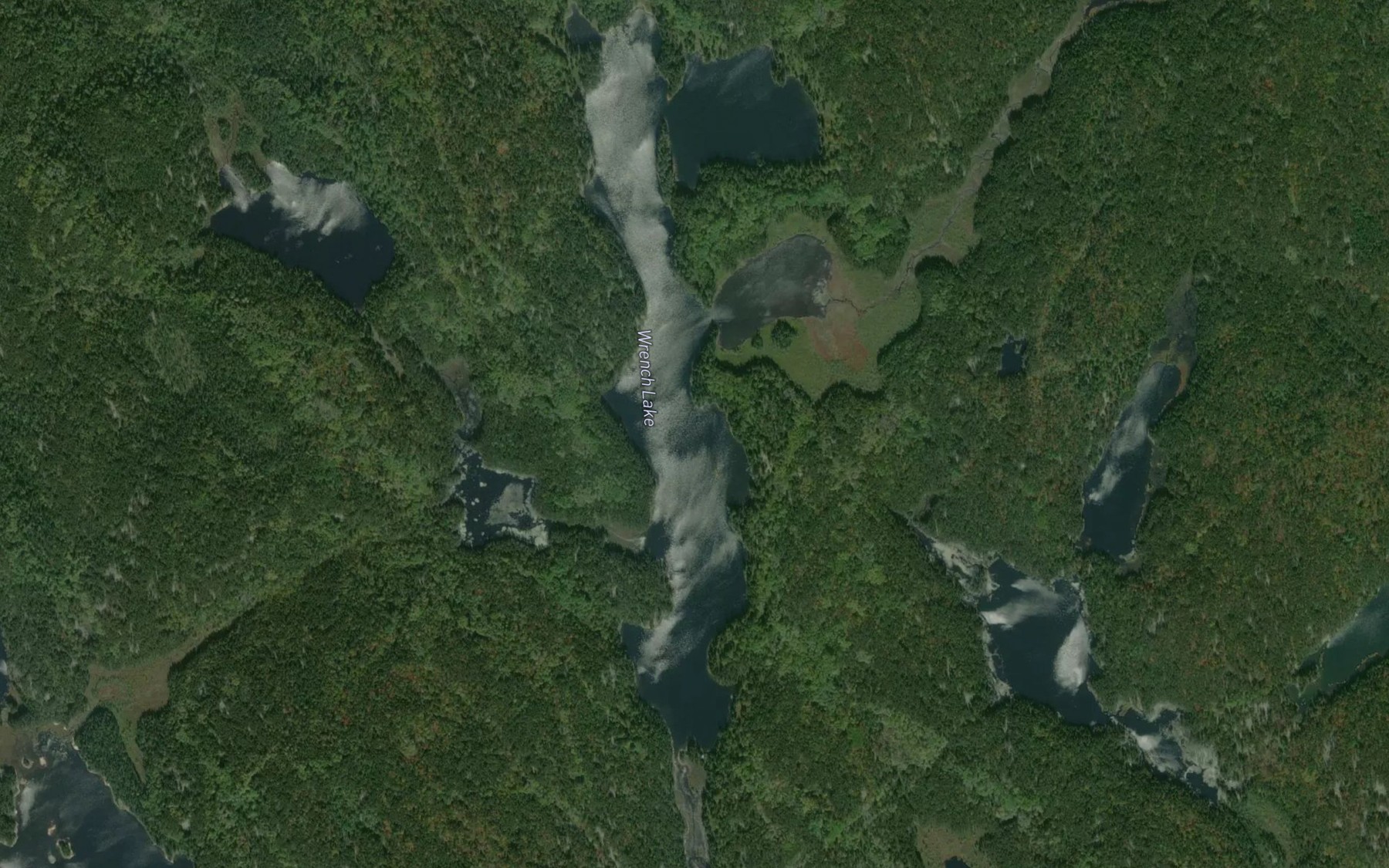 Satellite map of the Wrench Lake