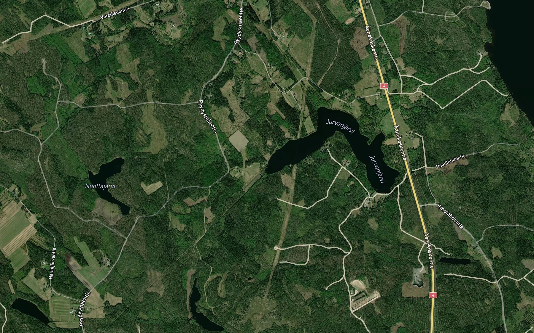 Satellite map of the Pajujoki