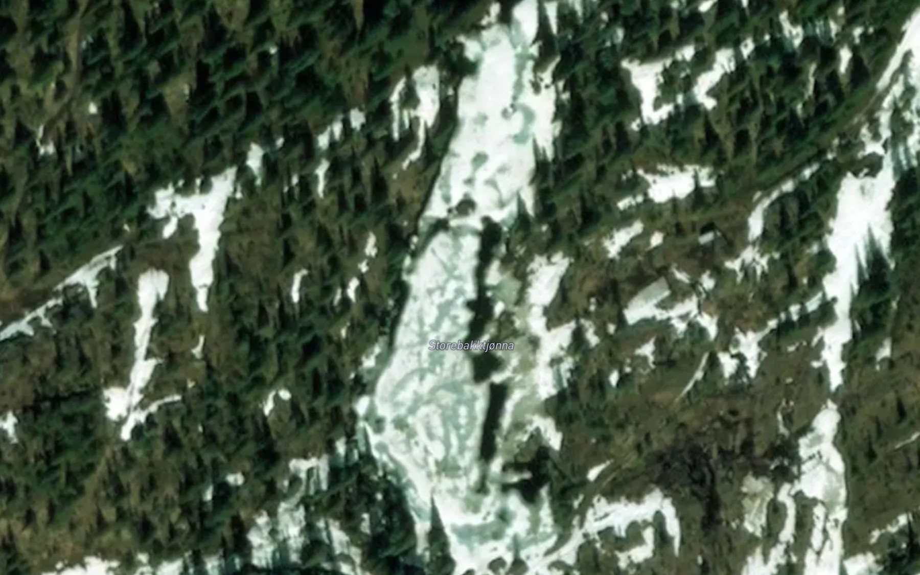 Satellite map of the Storebakktjorna