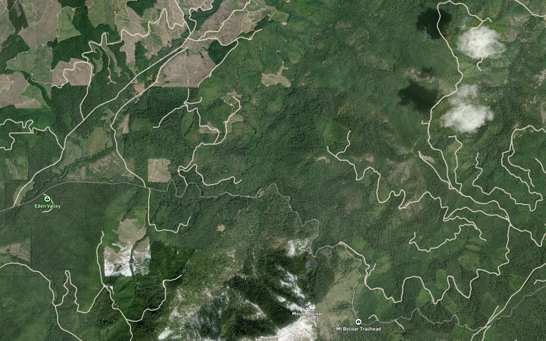 Satellite map of the Wilson Creek