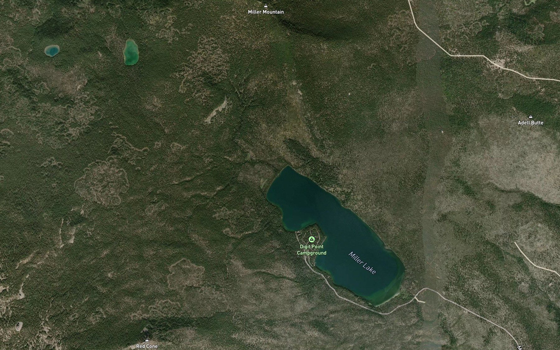 Satellite map of the Evening Creek