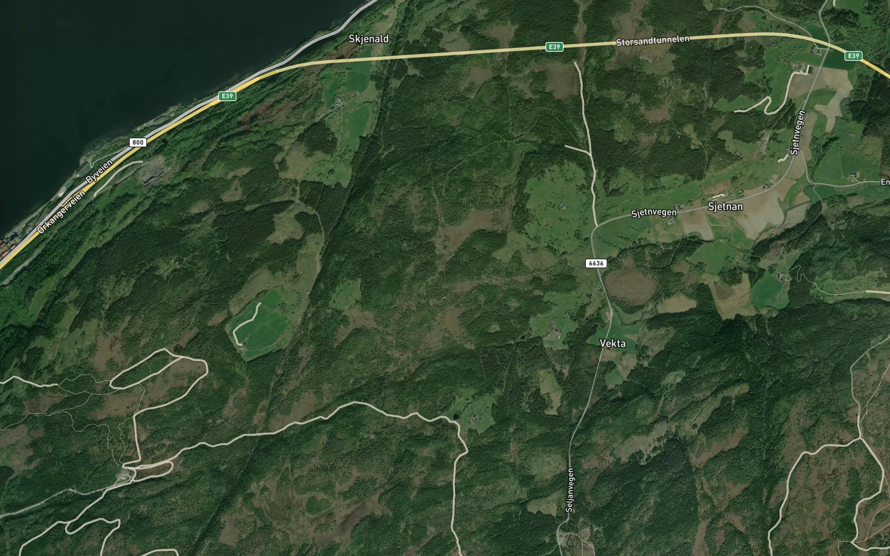 Satellite map of the Harrabekken