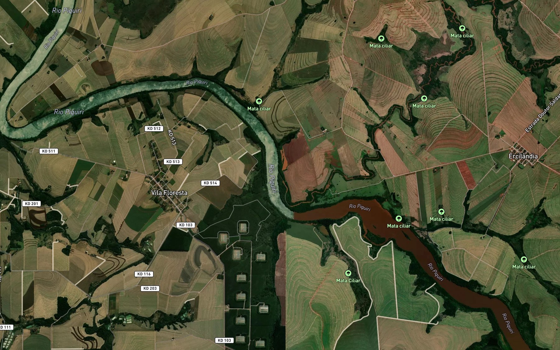 Satellite map of the Corrego do Mosquito