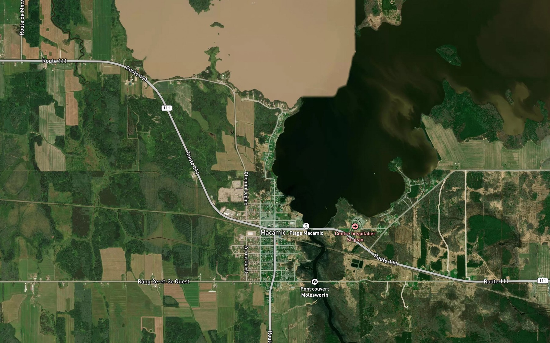 Satellite map of the Cours d'eau Bergeron