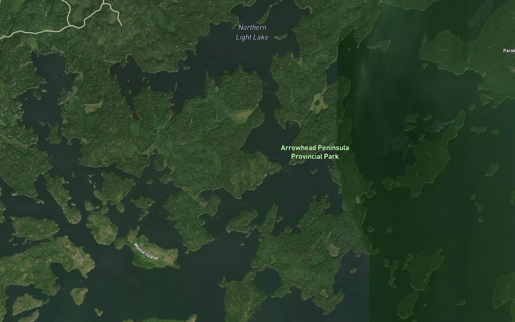 Satellite map of the Trafalgar Channel